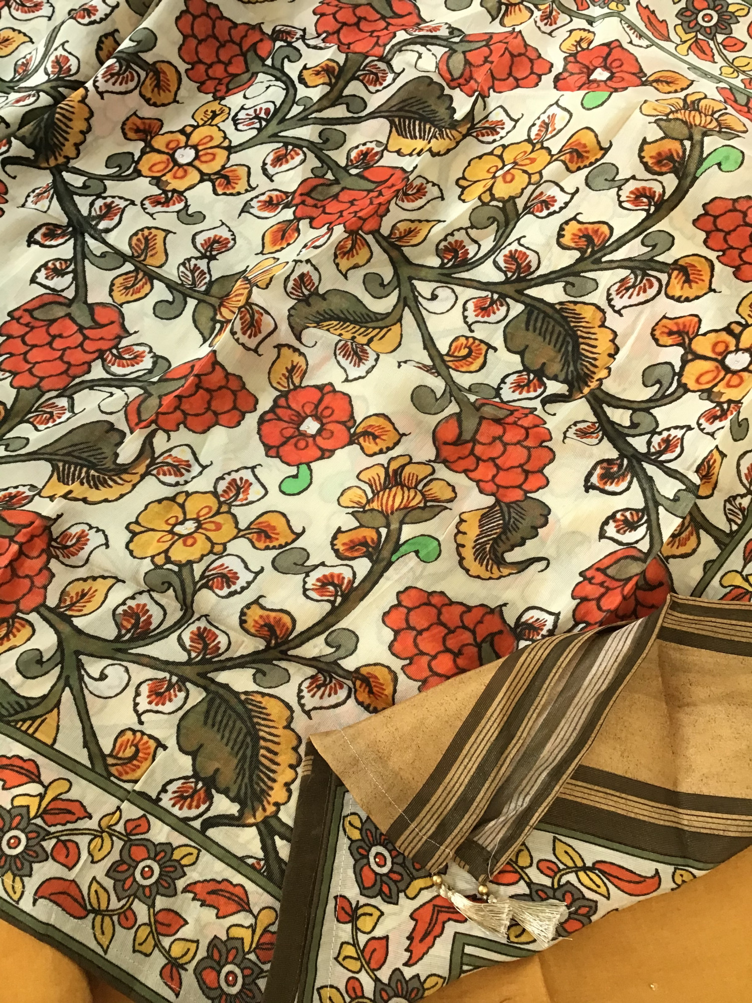 Pure Upada Silk Embroidered Suit - Yellow