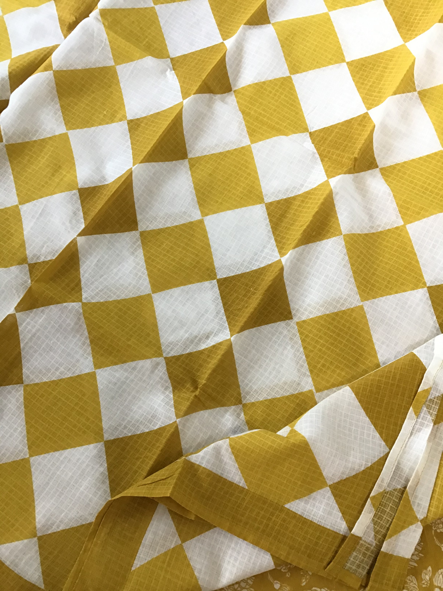 Pure Cotton Printed Embroidered Suit - Yellow