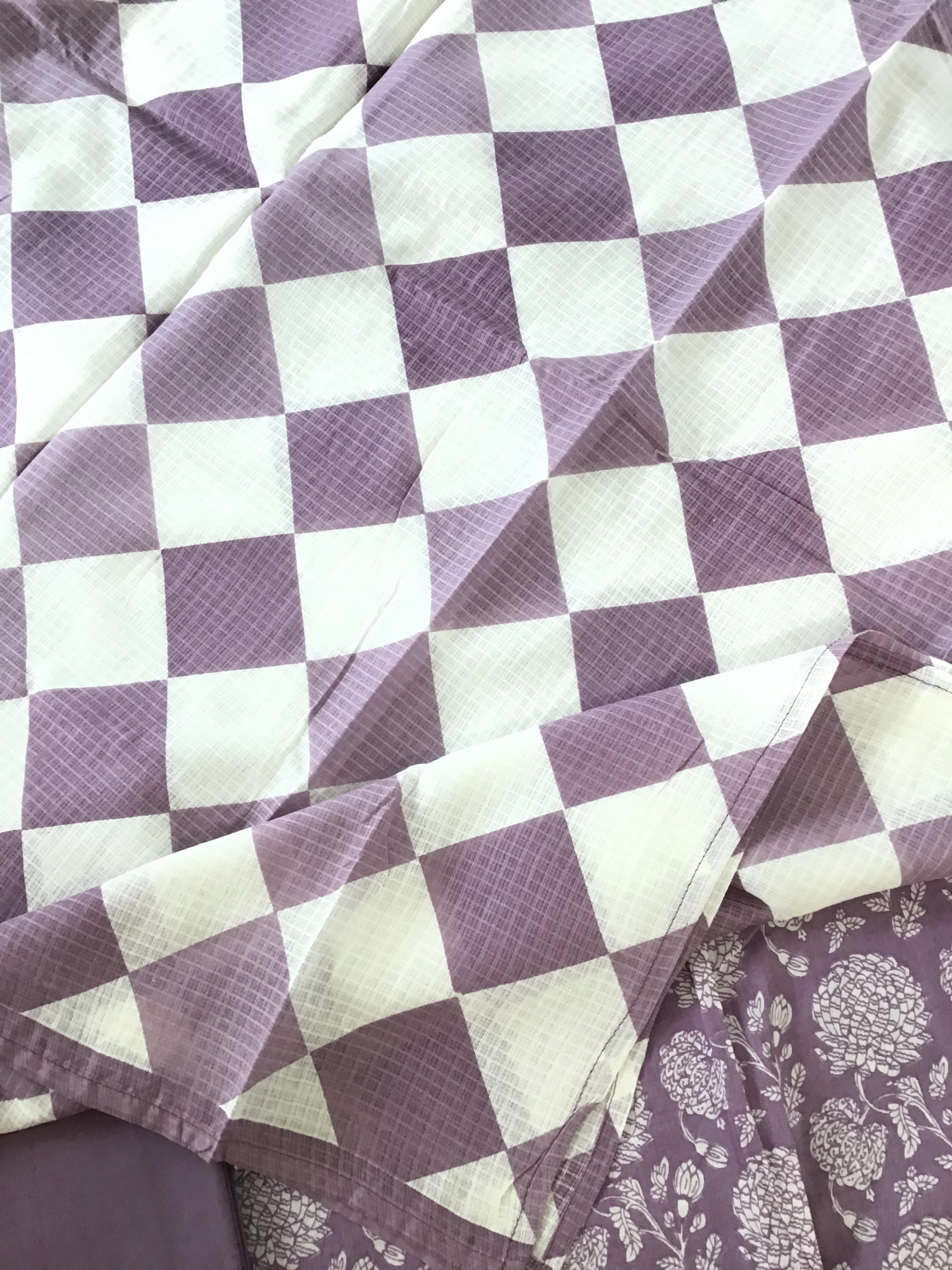 Pure Cotton Printed Embroidered Suit - Purple