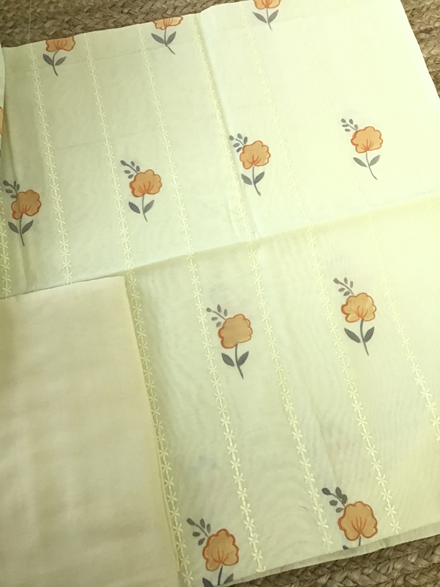 Soft Chanderi Brush Painted Embroidered Suit - Yellow