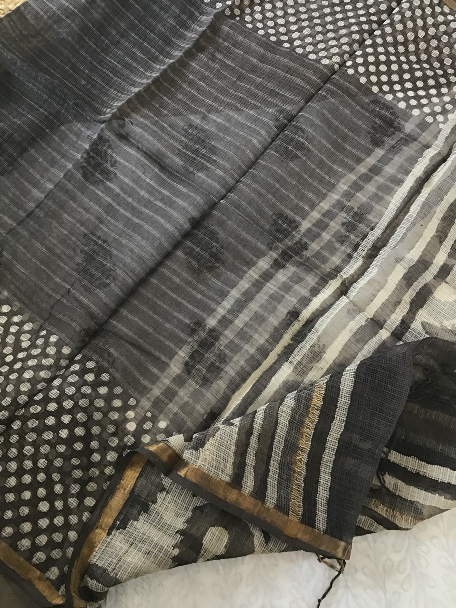 Pure Cotton Printed Embroidered Suit - White