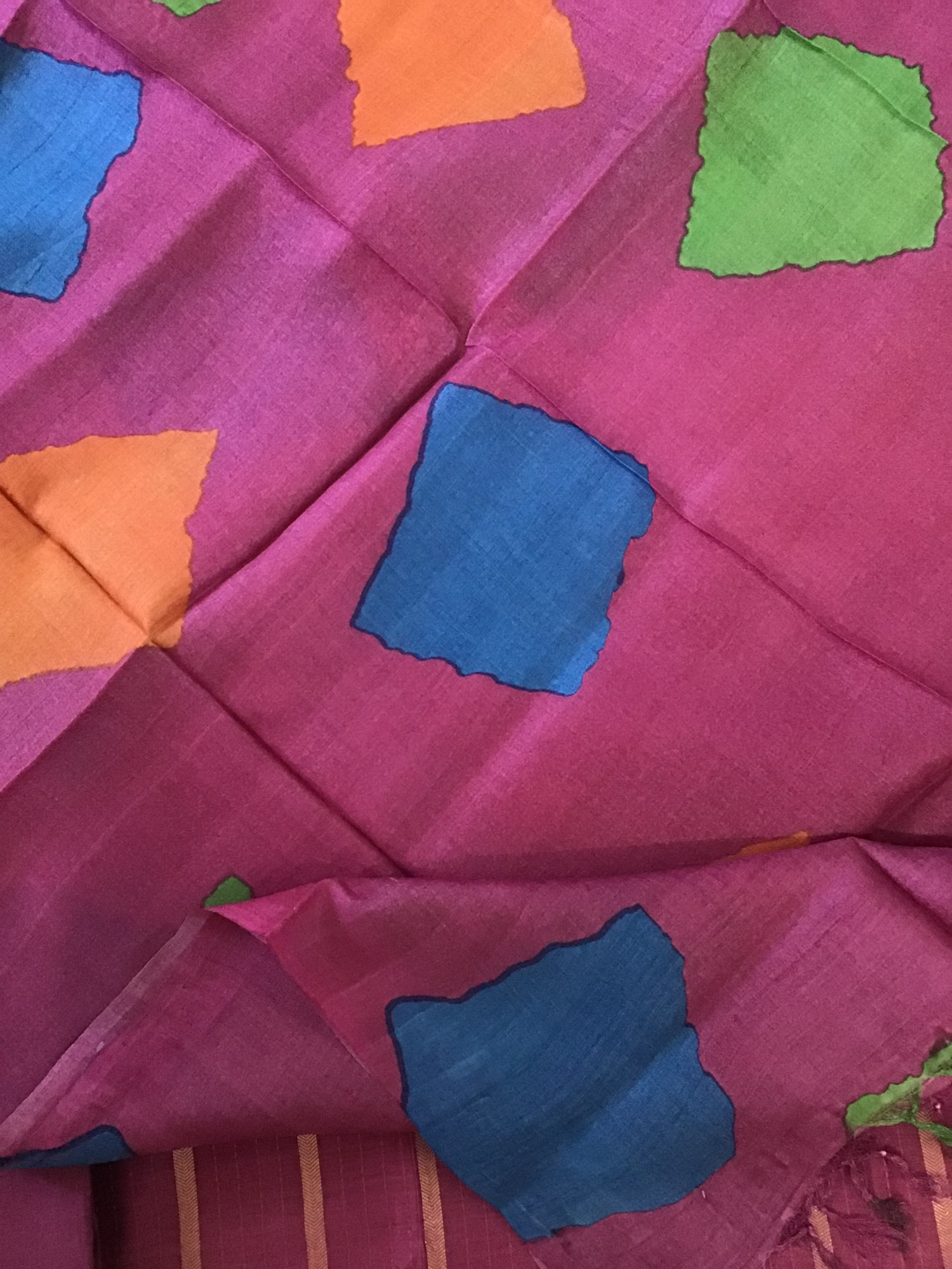 Soft Tussar Silk Zari Weaved Embroidered Suit - Pink