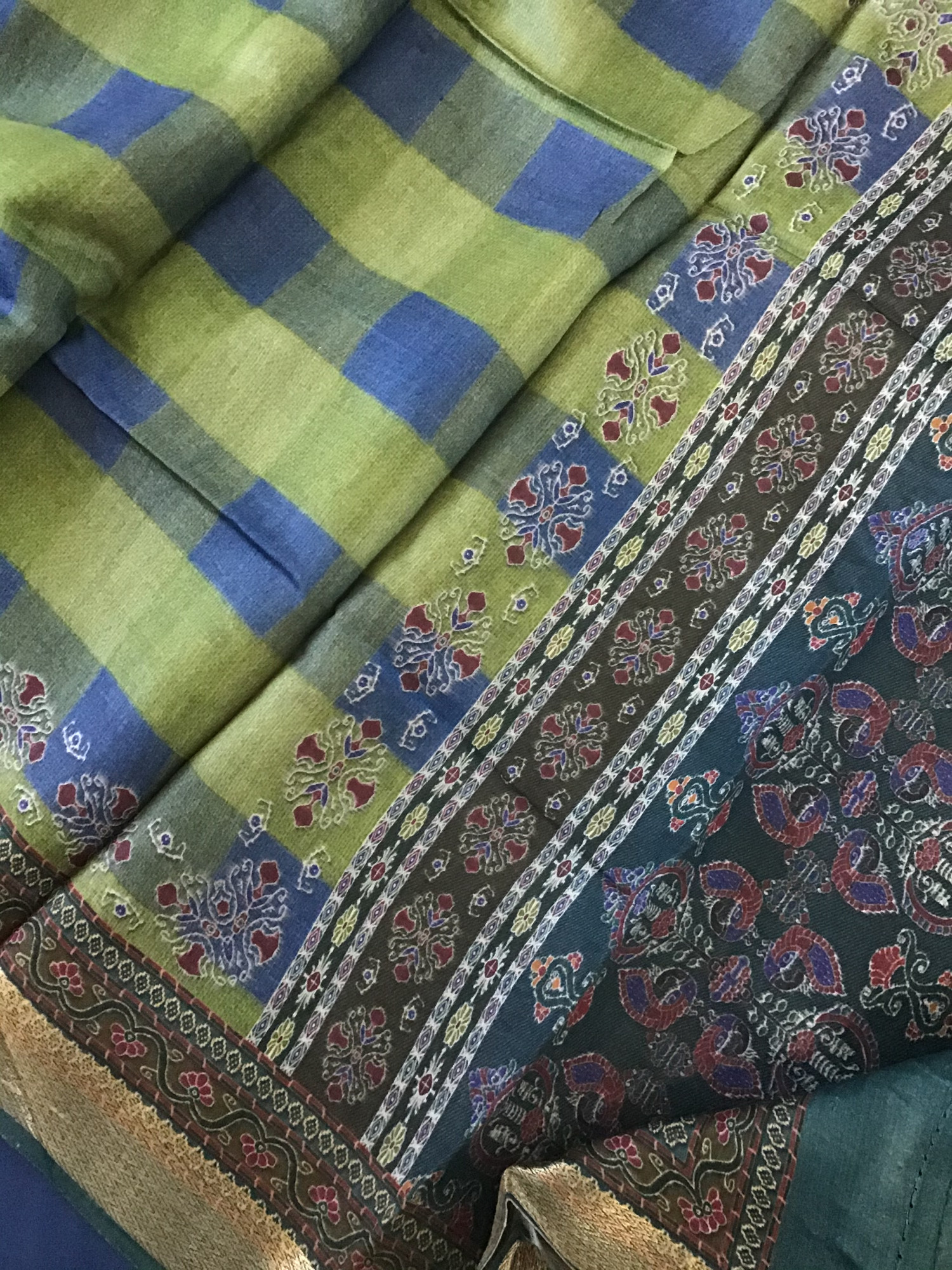 Soft Tussar Silk Zari Weaved Embroidered Suit - Blue