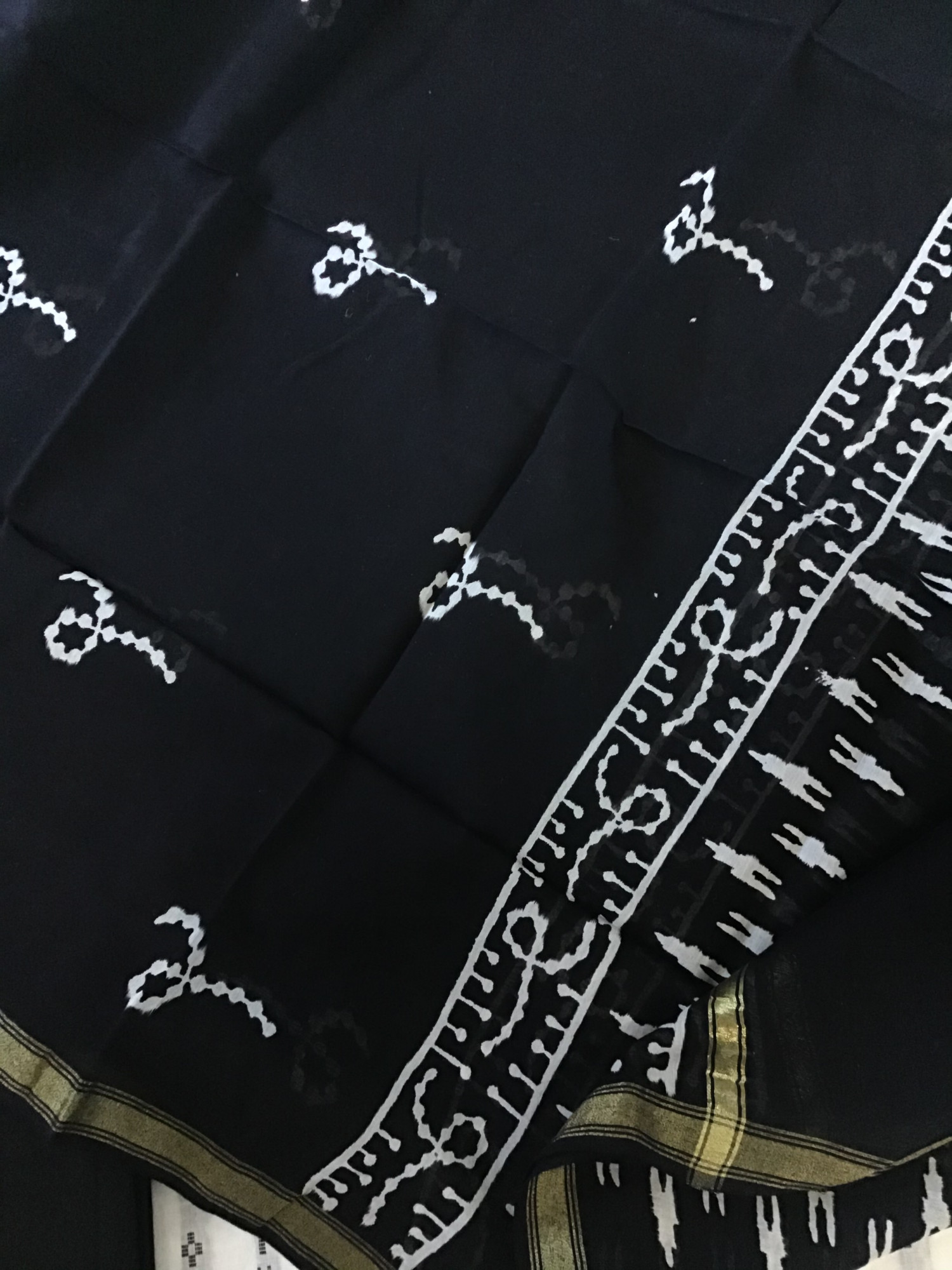 Pure Self Weaved Handloom Cotton Embroidered Suit - White