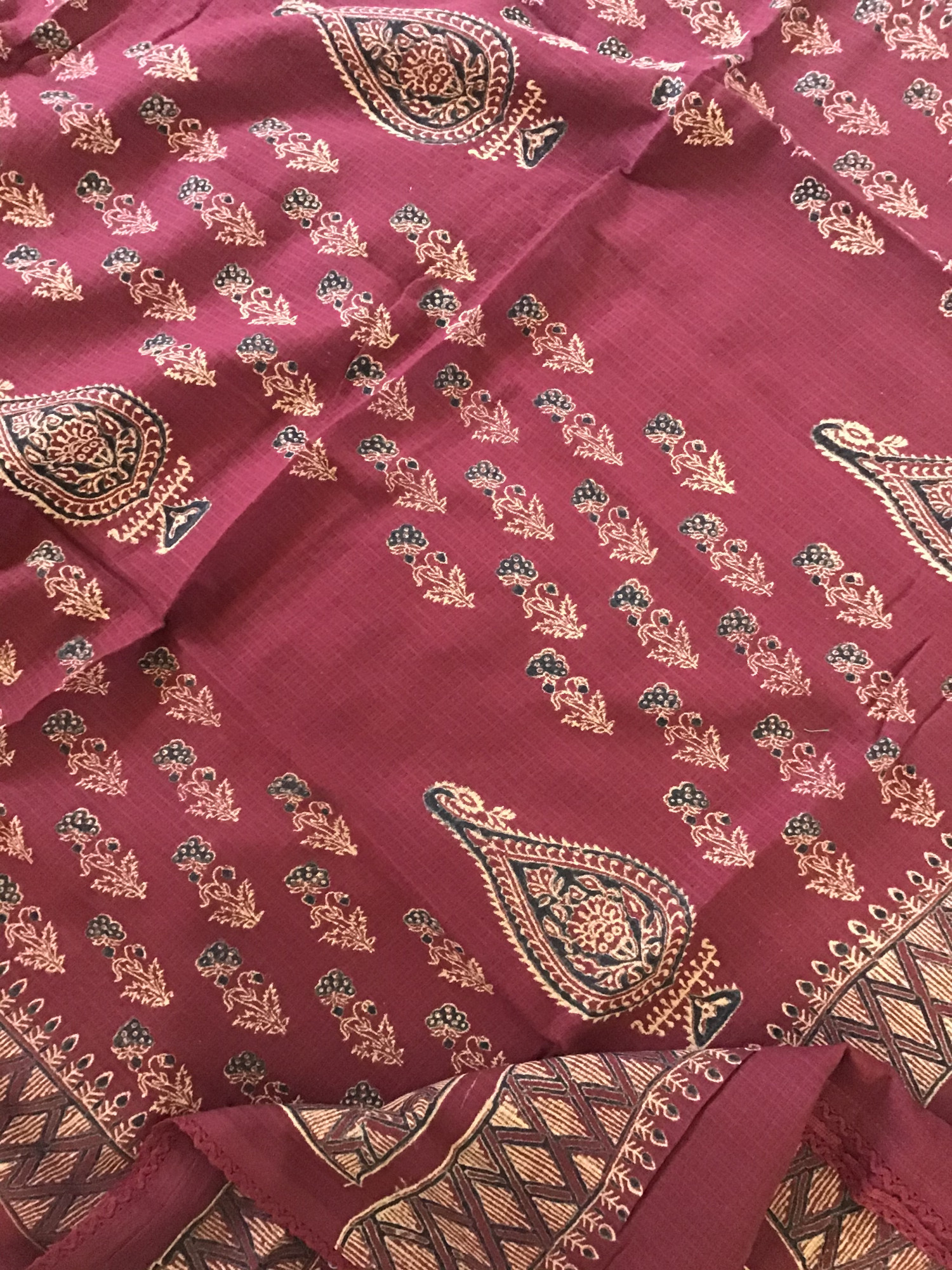 Pure Cotton Embroidered Suit - Black