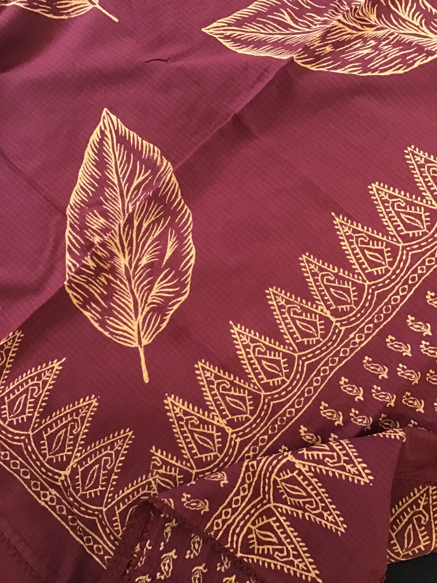 Pure Cotton Embroidered Suit - Black