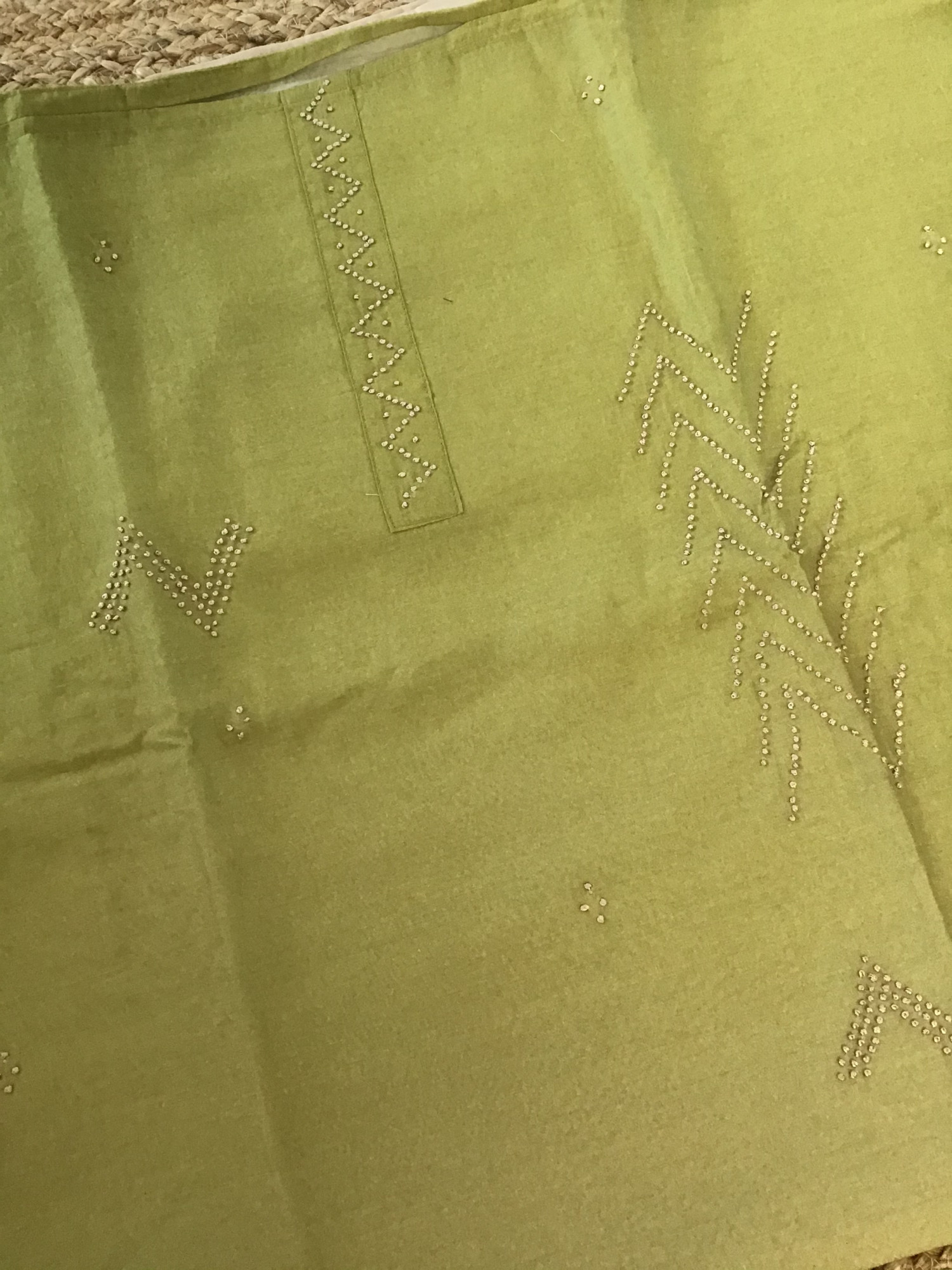 Pure Chanderi Embroidered Suit - Green