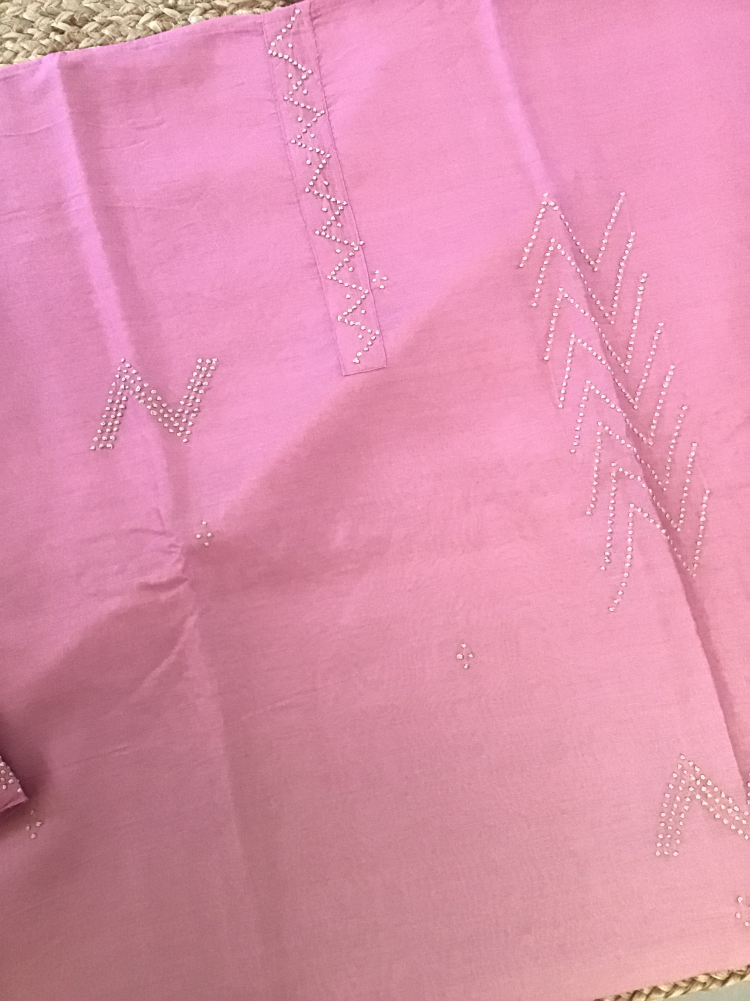 Pure Chanderi Embroidered Suit - Pink