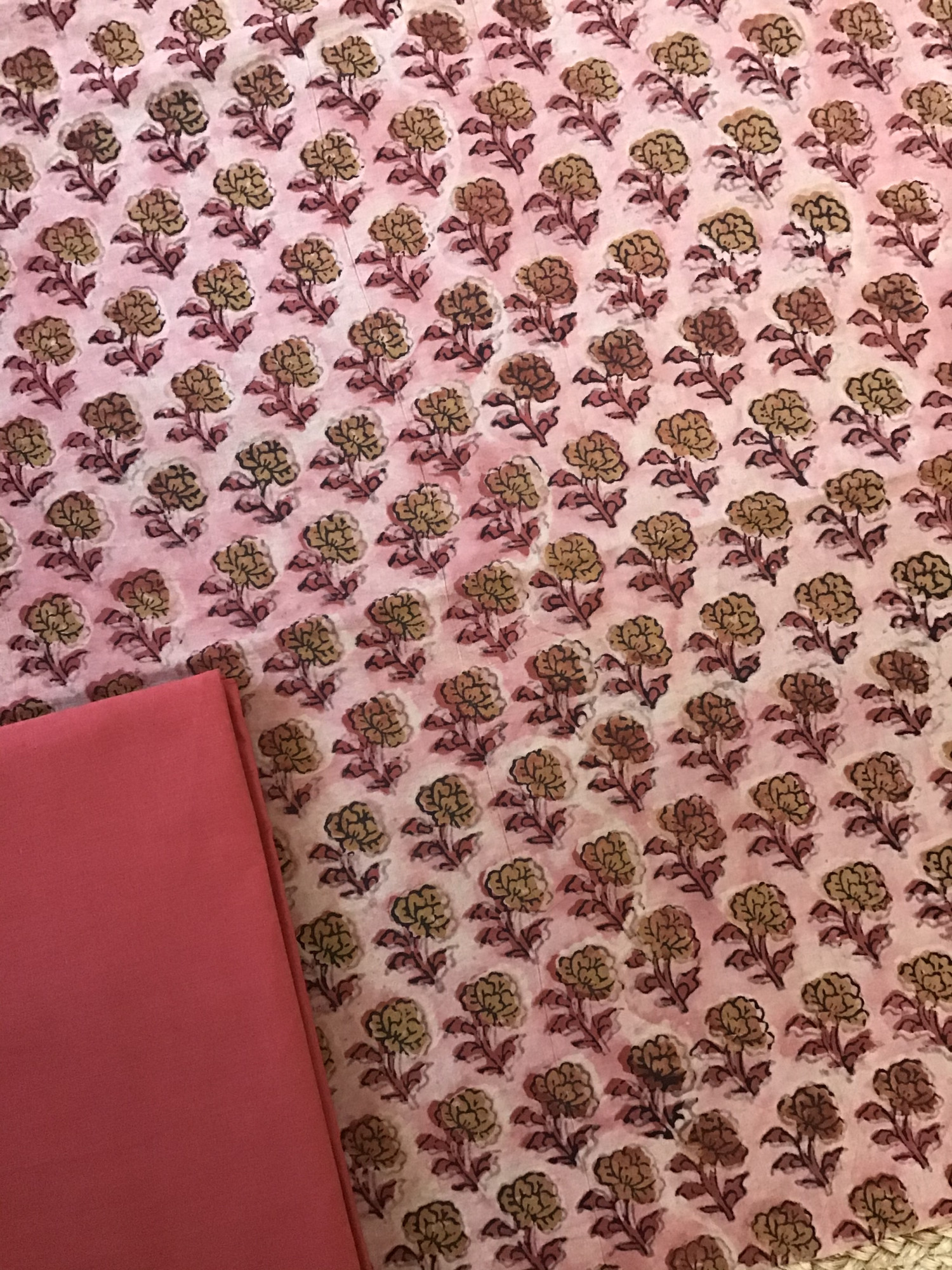 Pure Cotton Printed Suit - Red