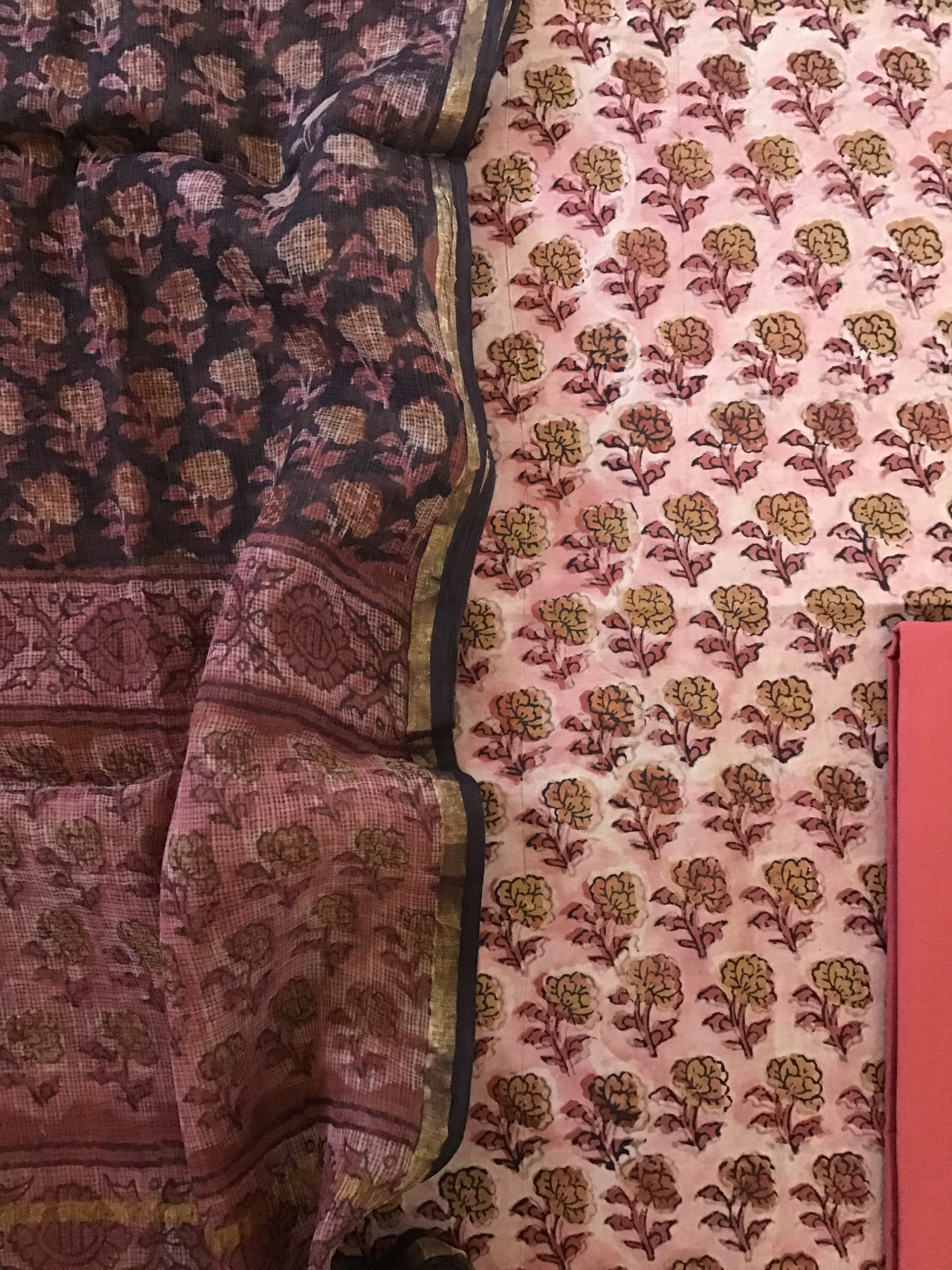 Pure Cotton Printed Suit - Red