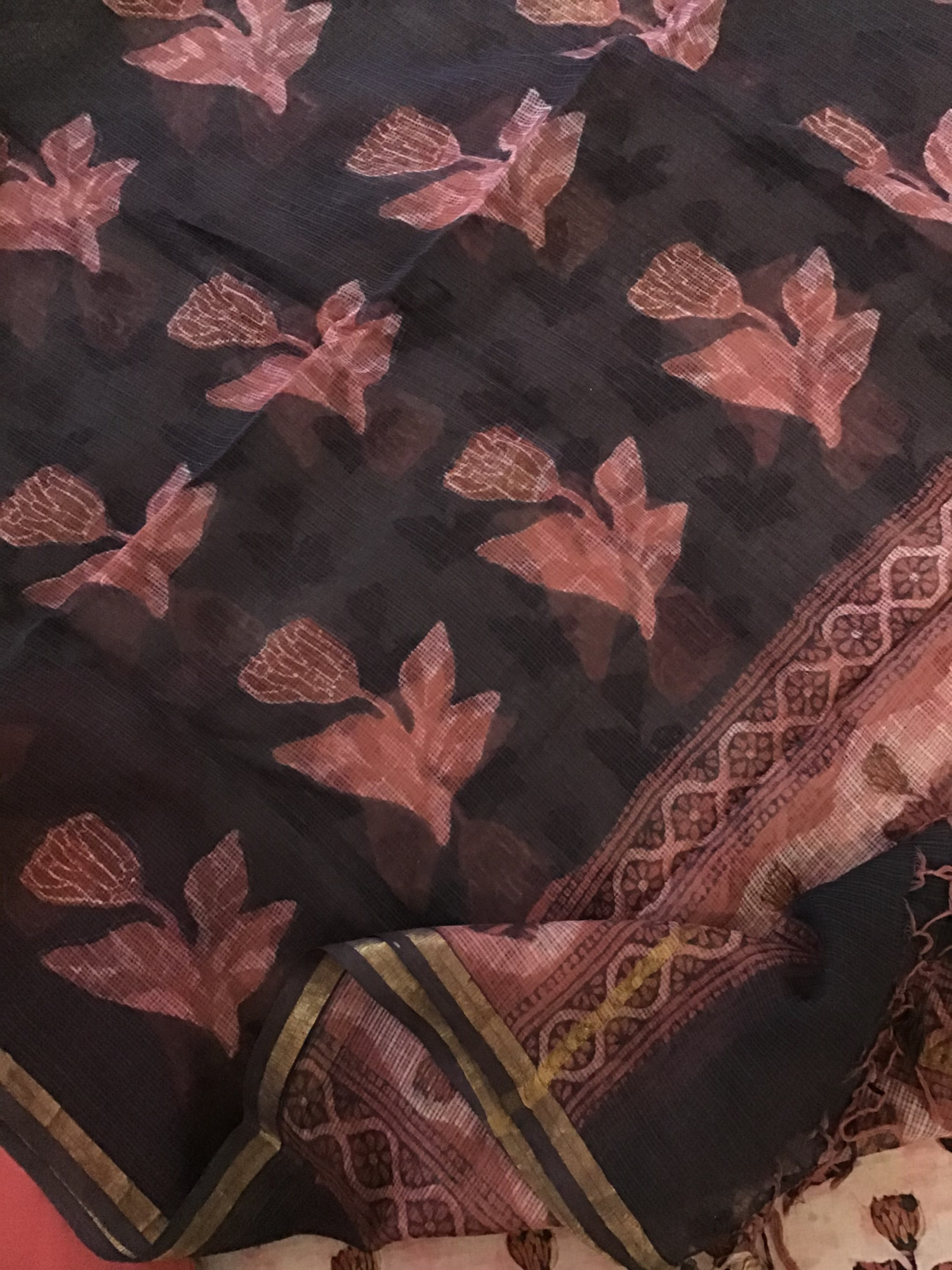 Pure Cotton Printed Suit - Red