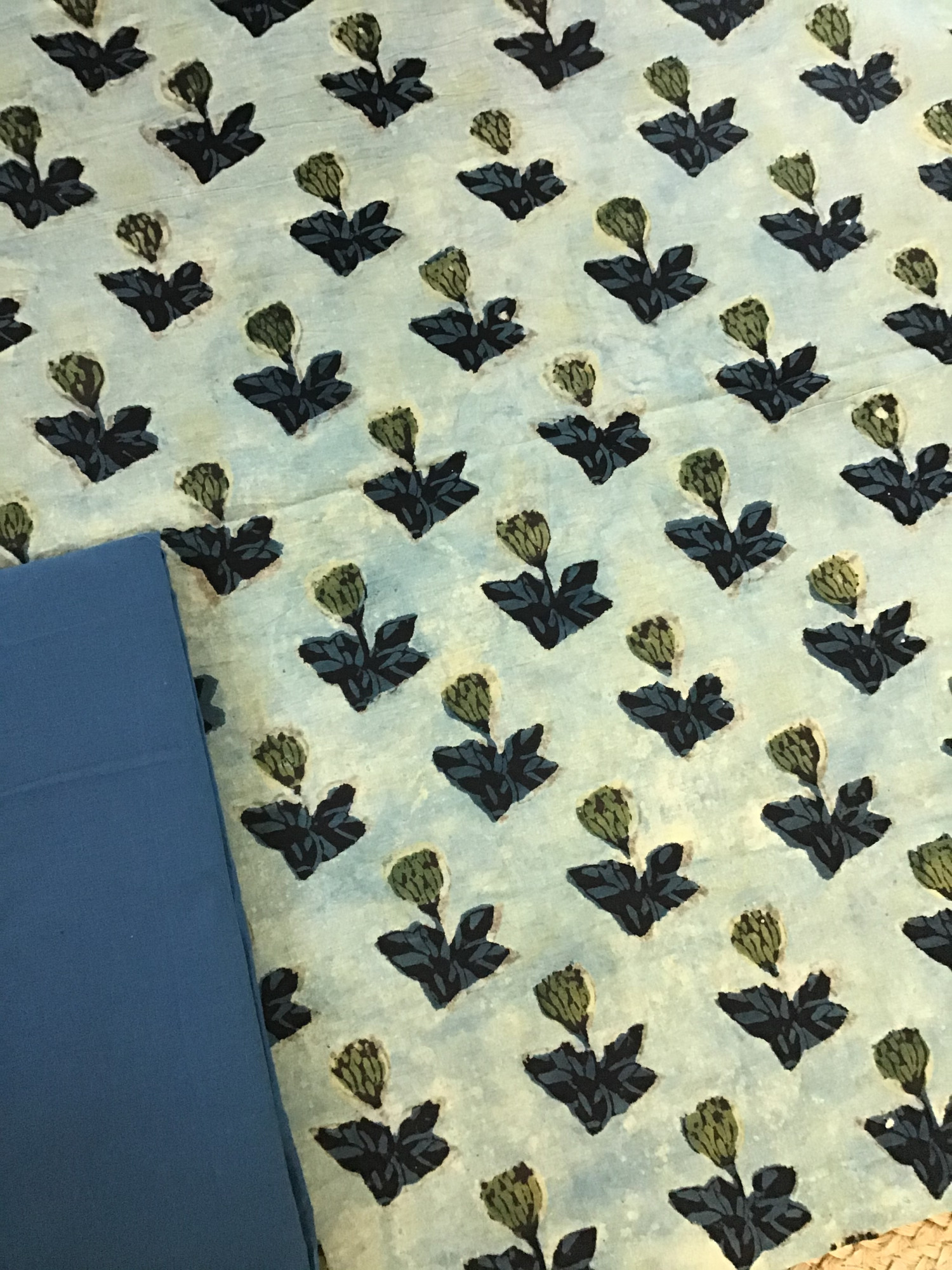 Pure Cotton Printed Suit - Blue