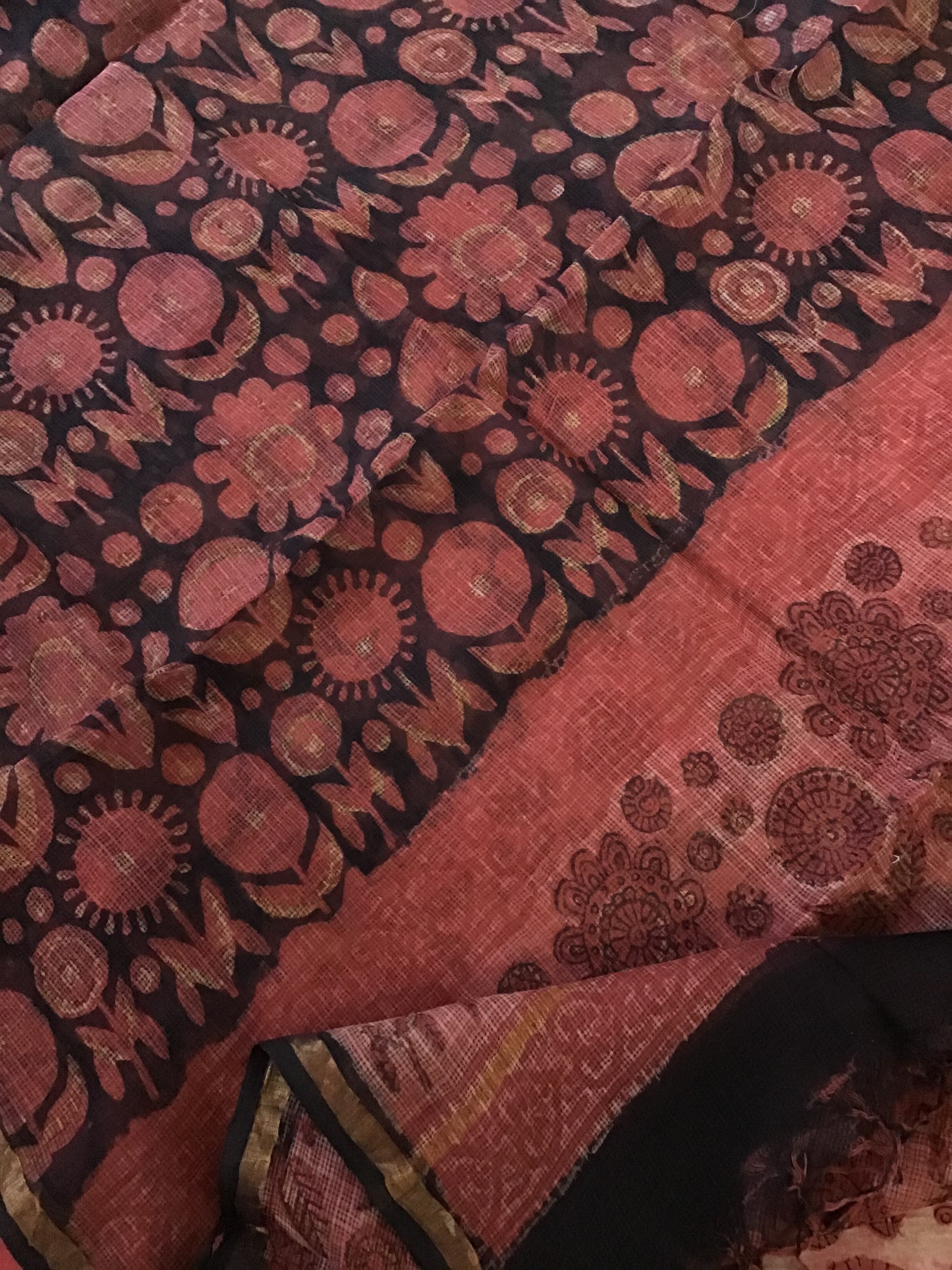 Pure Cotton Printed Suit - Red