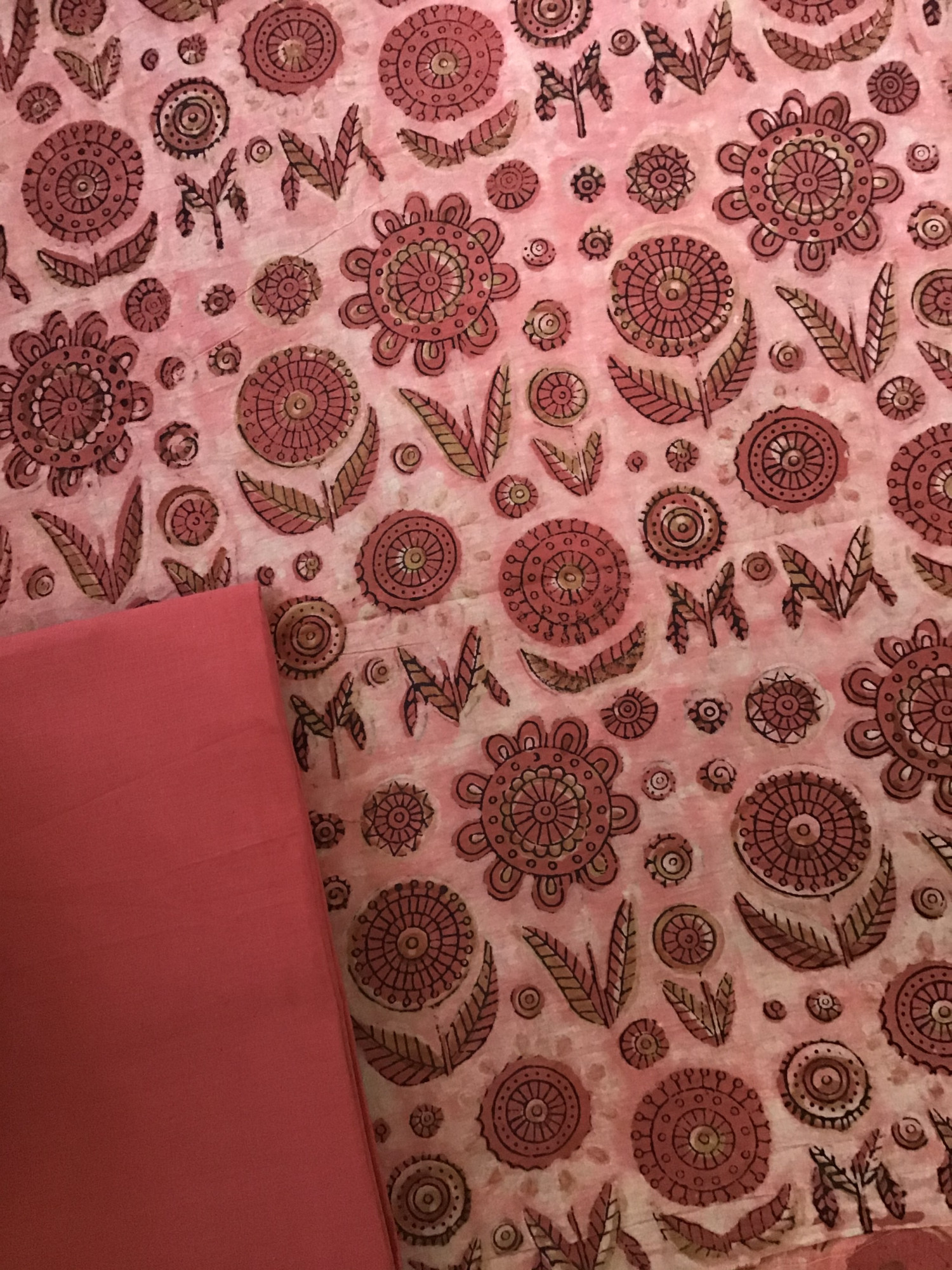 Pure Cotton Printed Suit - Red