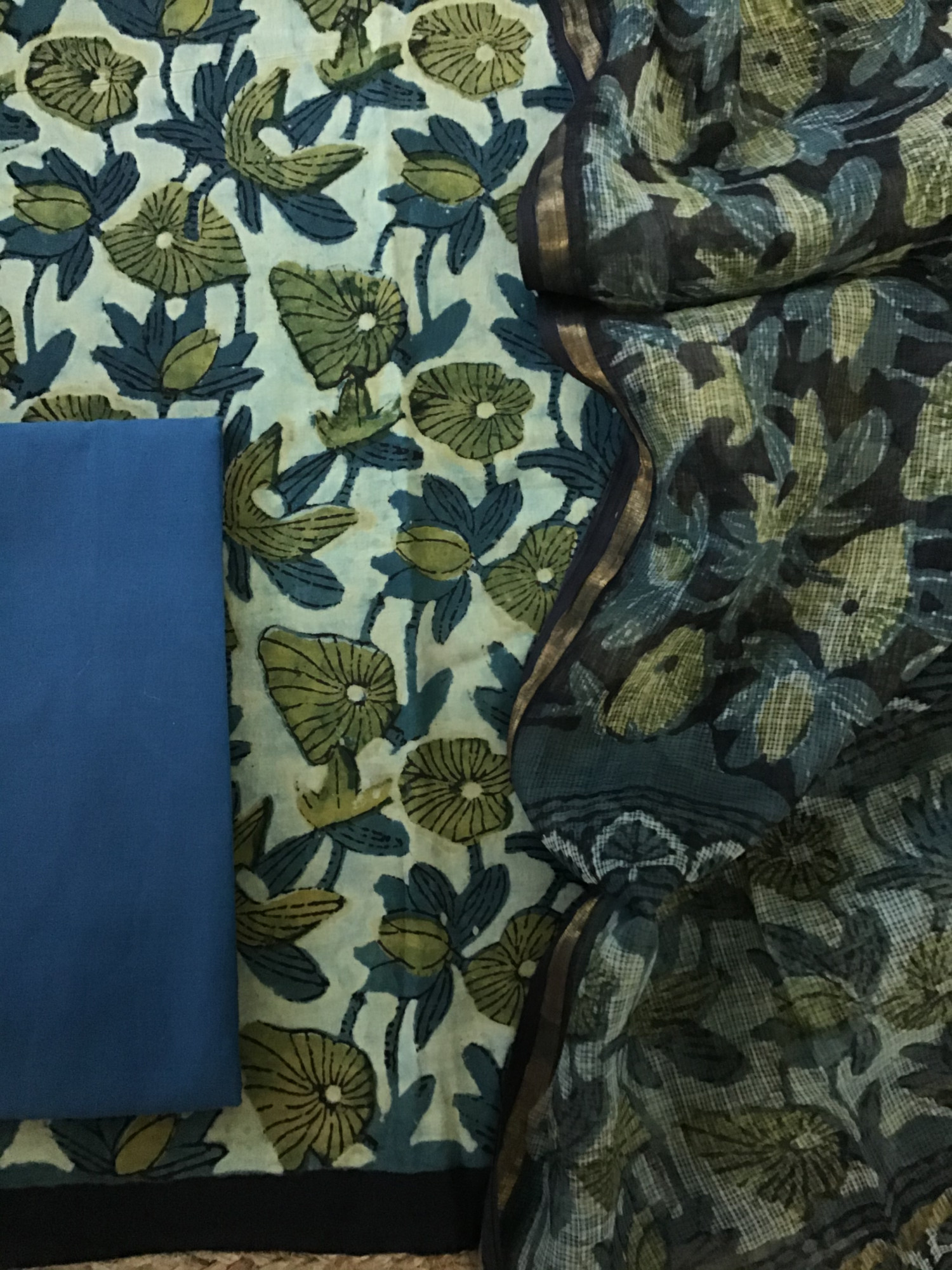 Pure Cotton Printed Suit - Blue