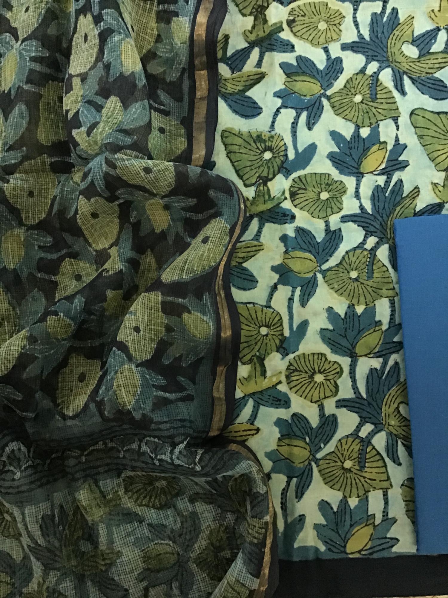 Pure Cotton Printed Suit - Blue