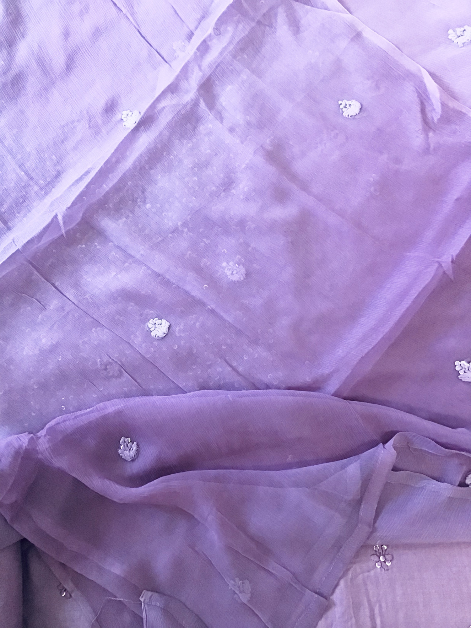 Pure Upada Embroidered Suit - Purple