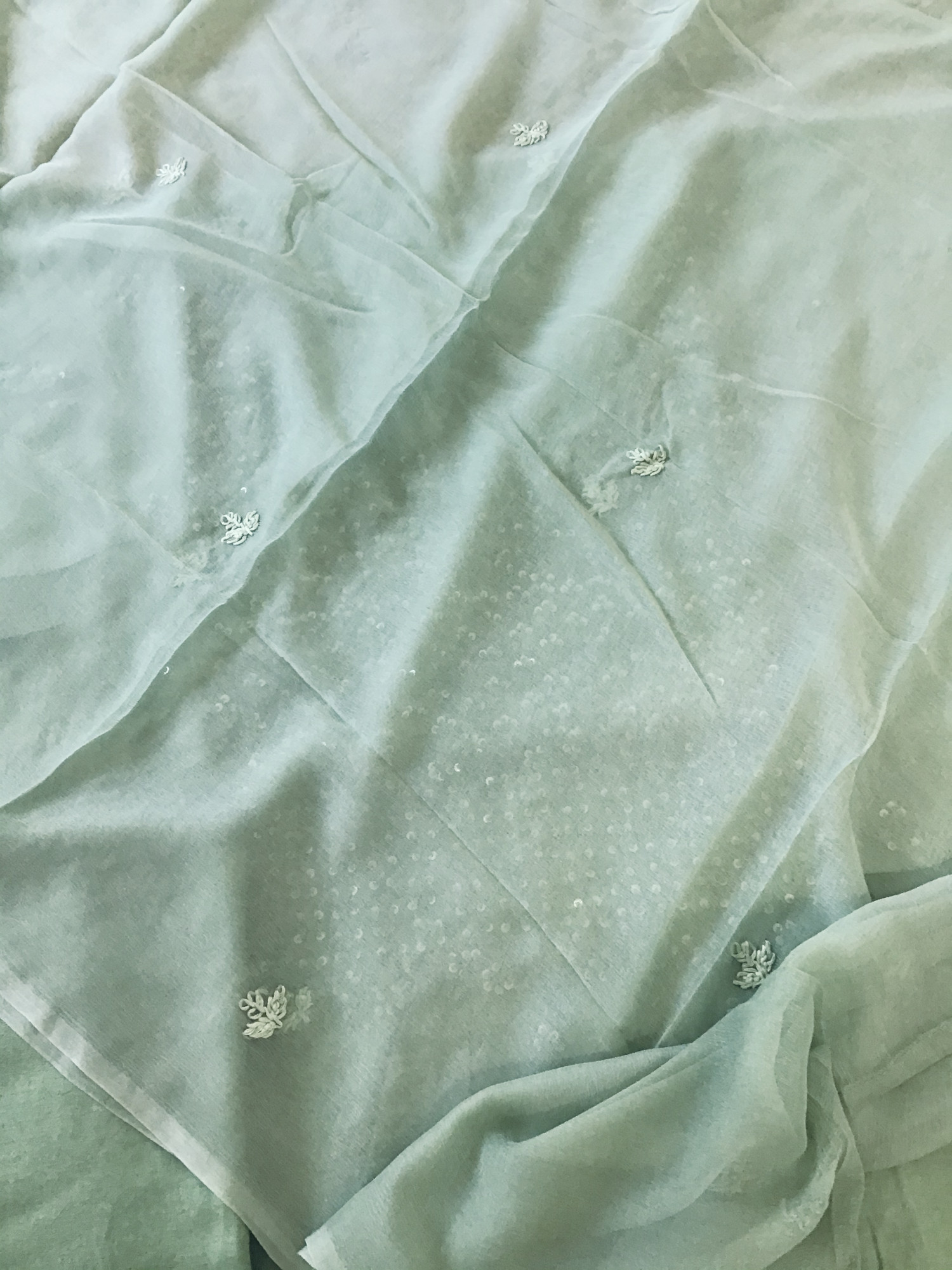 Pure Upada Embroidered Suit - Green