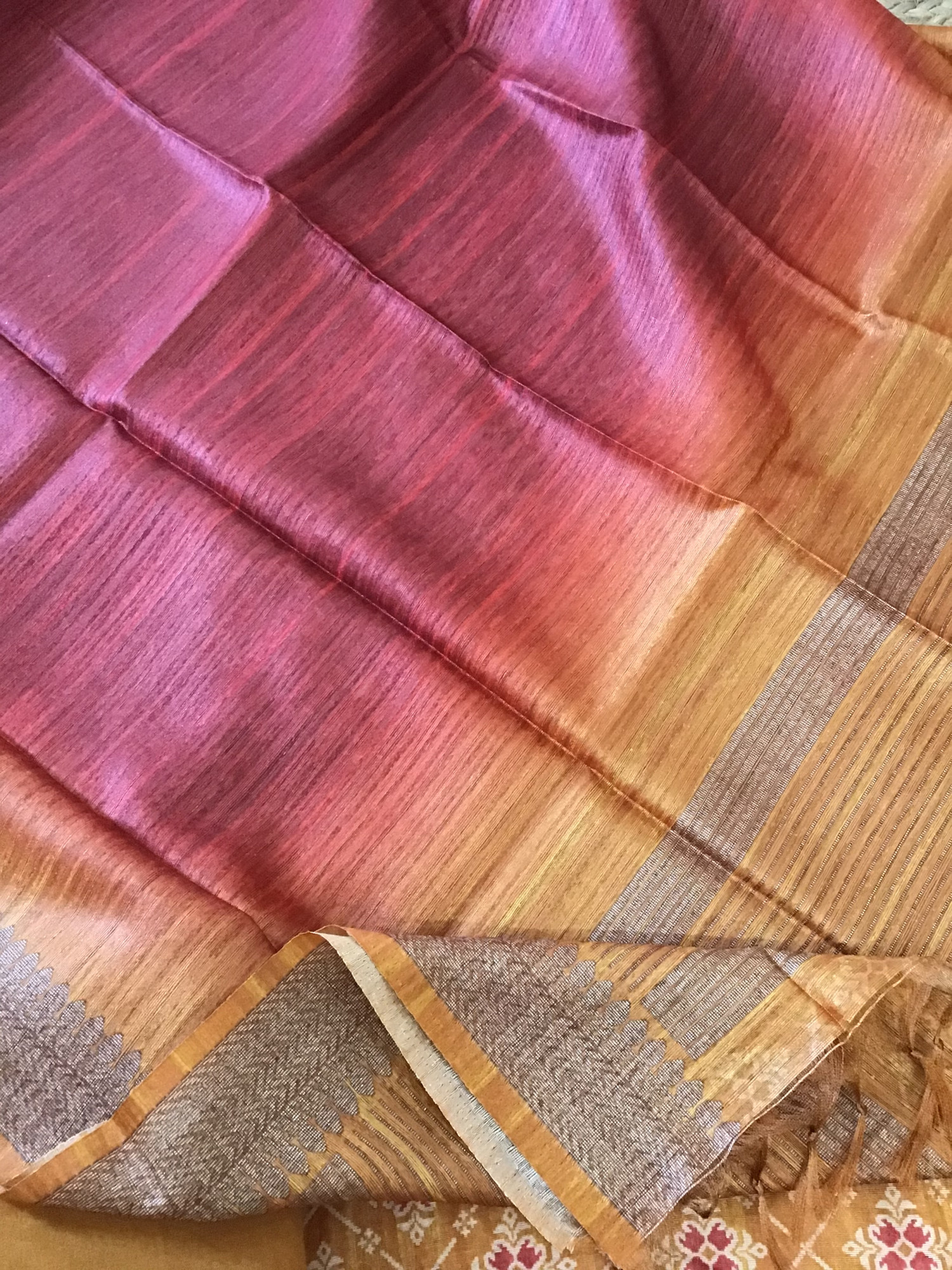 Soft Raw Silk Printed Embroidered Suit - Yellow