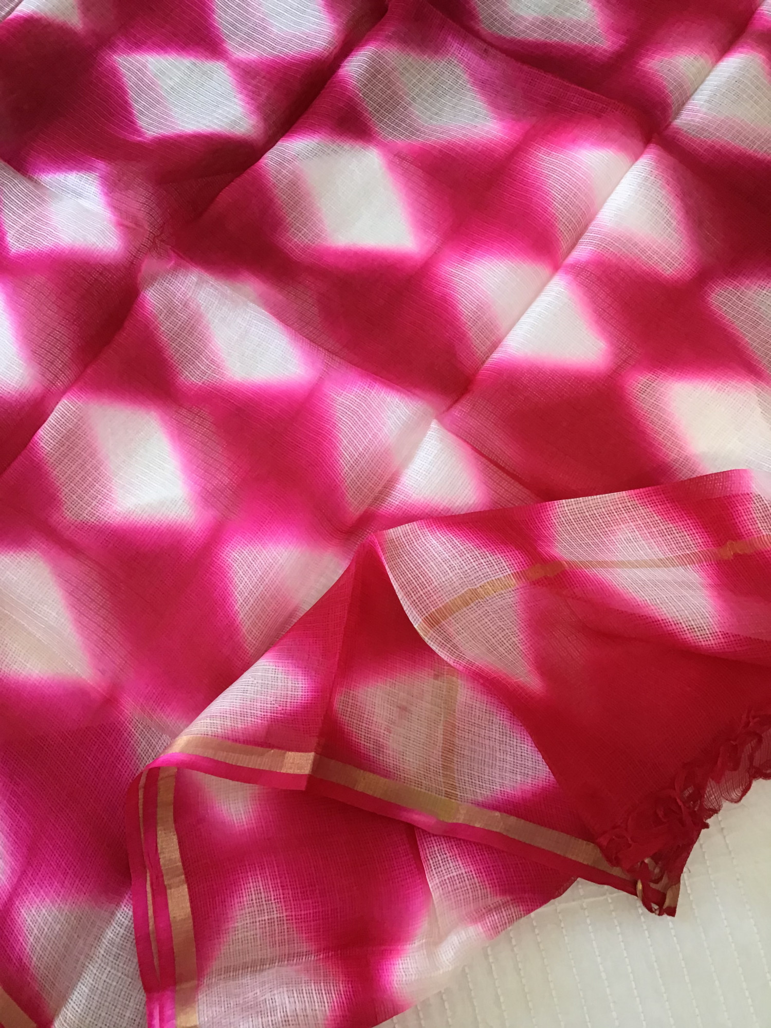 Pure Chanderi Embroidered Suit - White