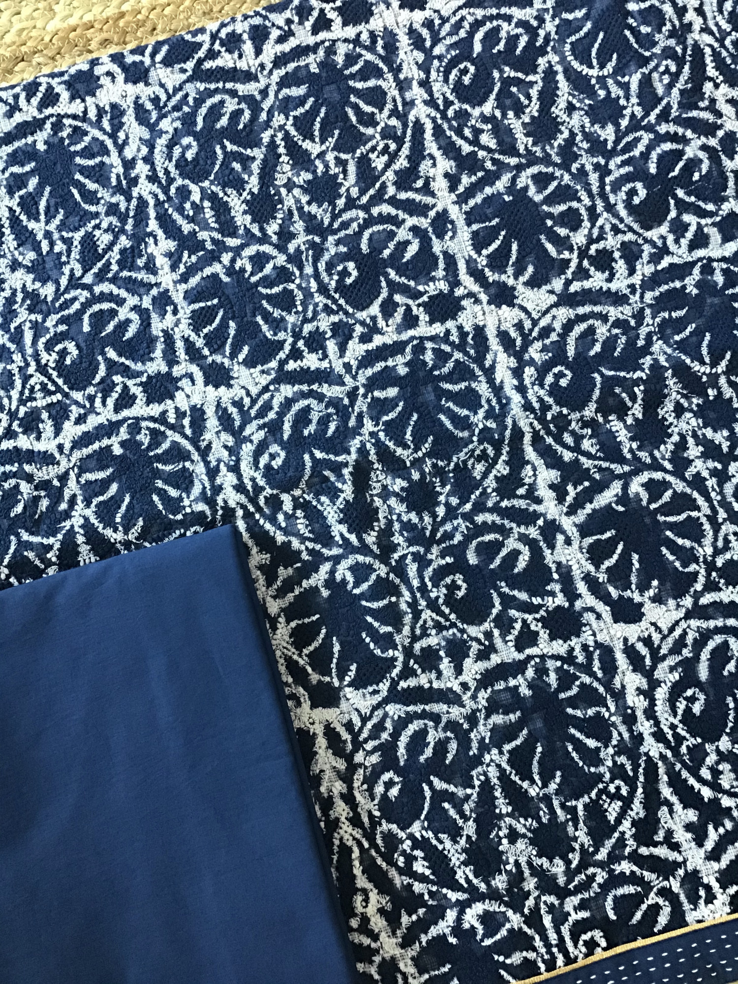 Pure Kota Cotton Printed Embroidered Suit - Blue