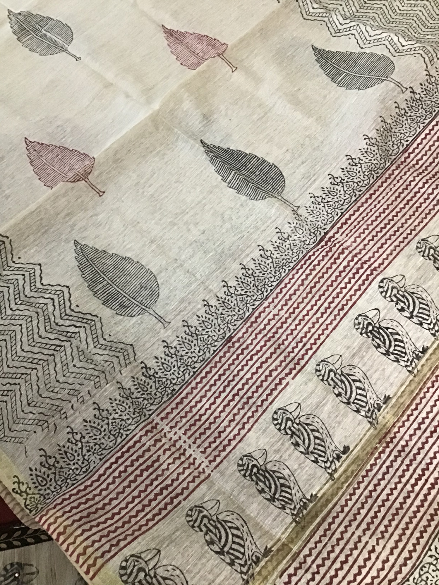 Pure Cotton Printed Embroidered Suit - Red