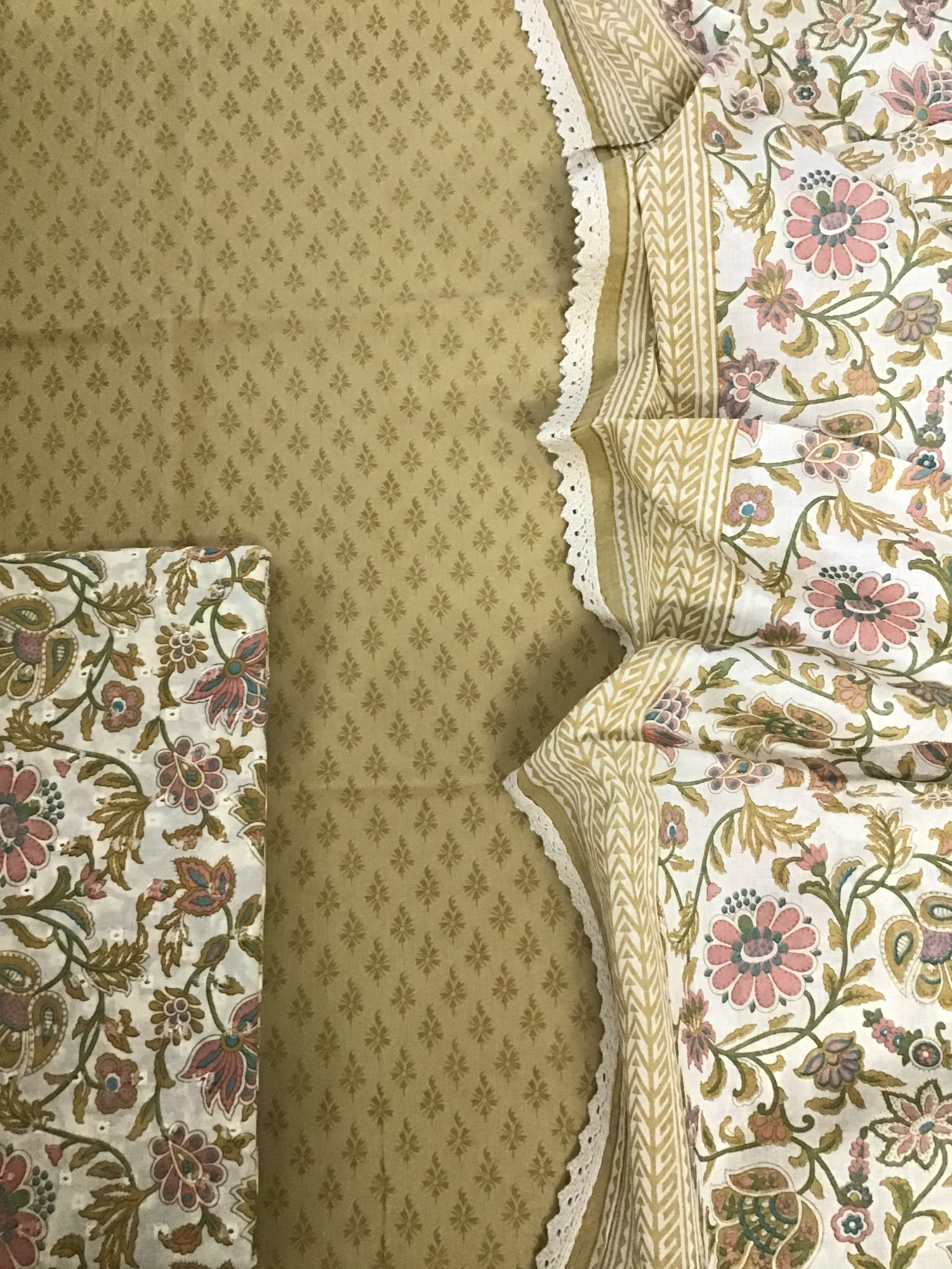 Pure Cotton Printed Suit - Yellow