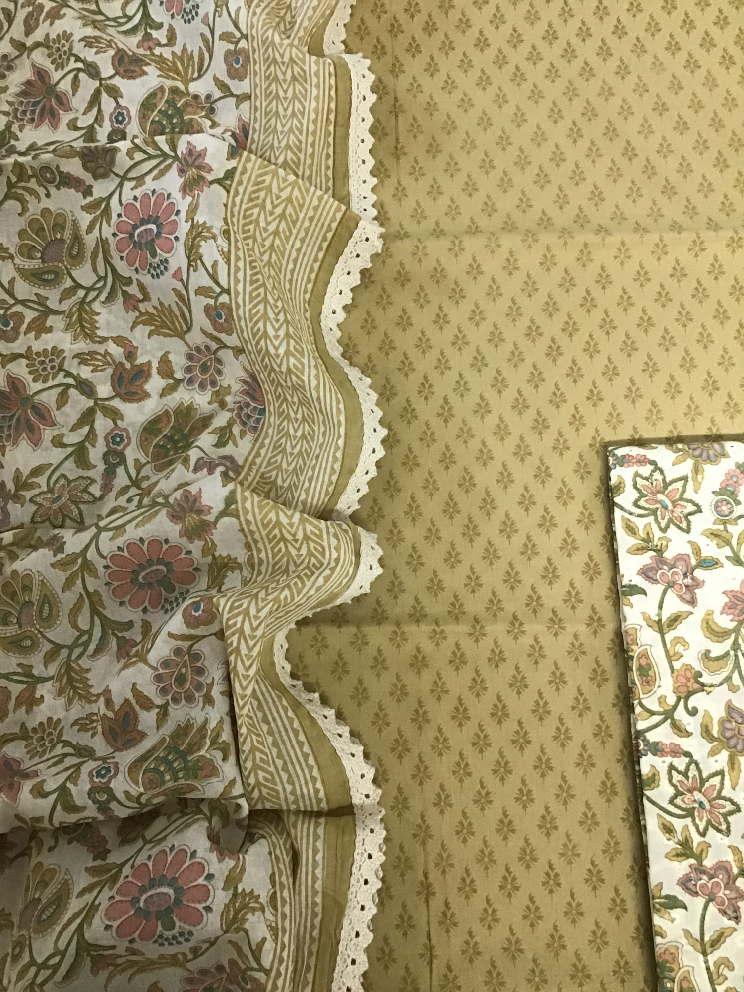 Pure Cotton Printed Suit - Yellow