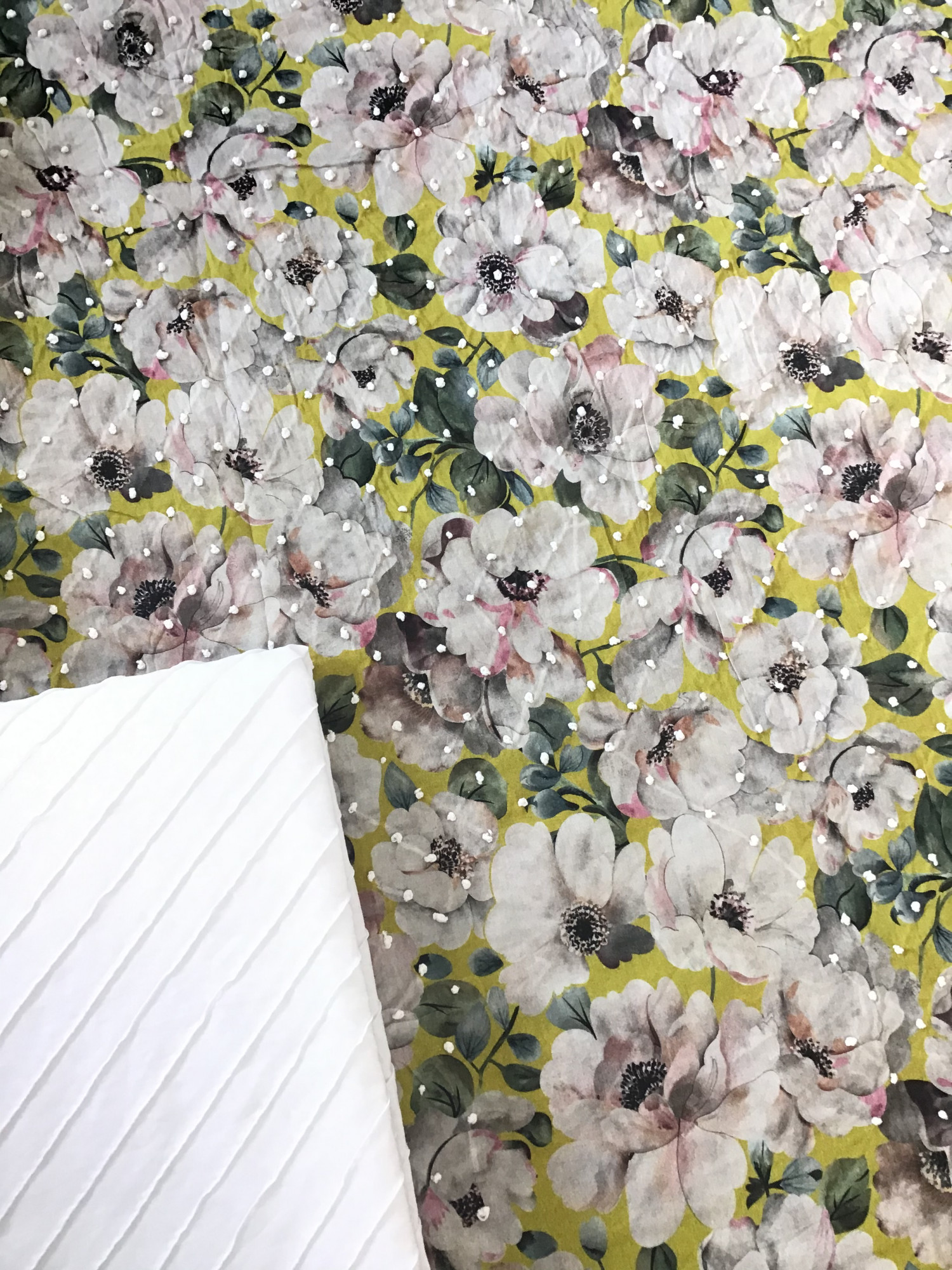 Pure Cotton Printed Embroidered Suit - Yellow