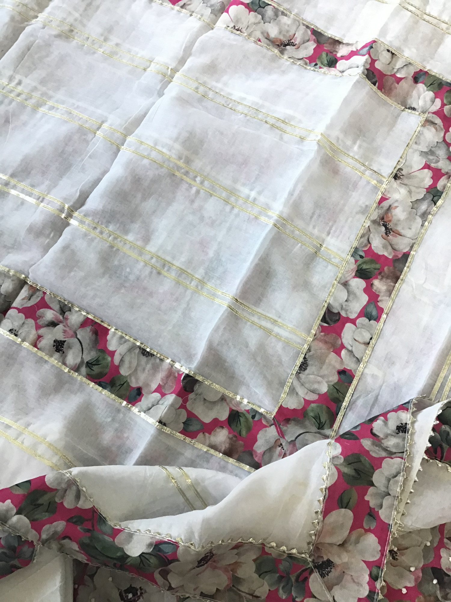 Pure Cotton Printed Embroidered Suit - Pink