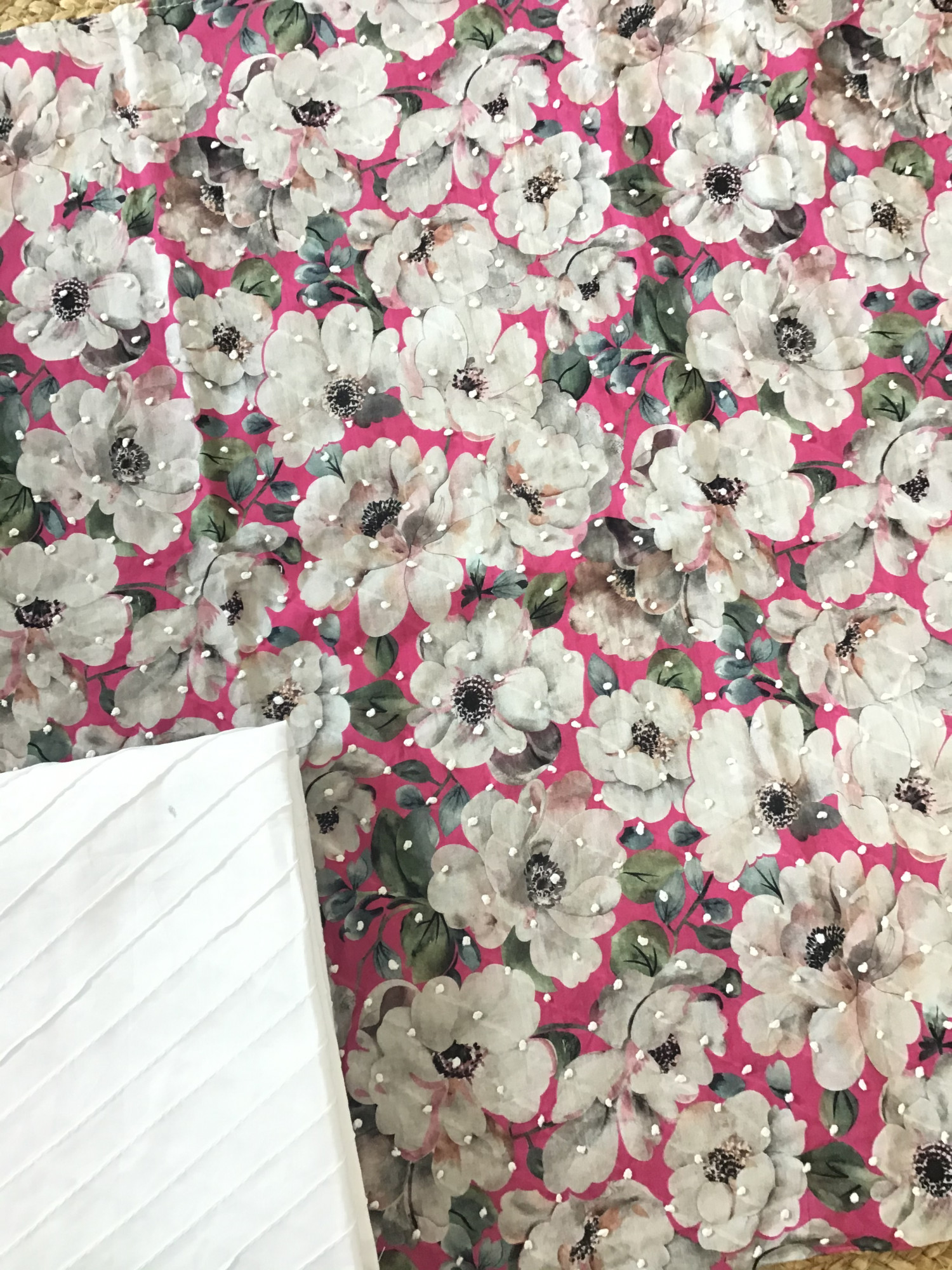 Pure Cotton Printed Embroidered Suit - Pink