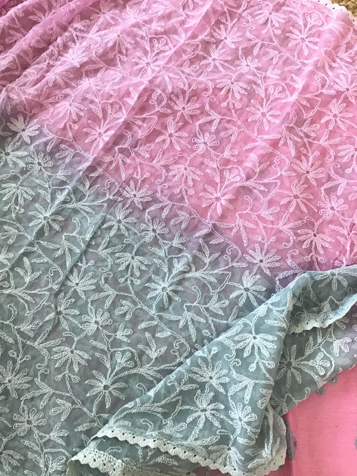 Pure Chanderi Embroidered Suit - Pink