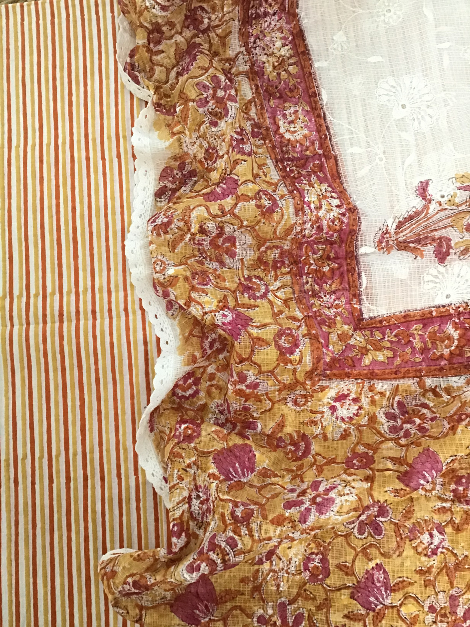 Pure Cotton Printed Embroidered Suit -Yellow