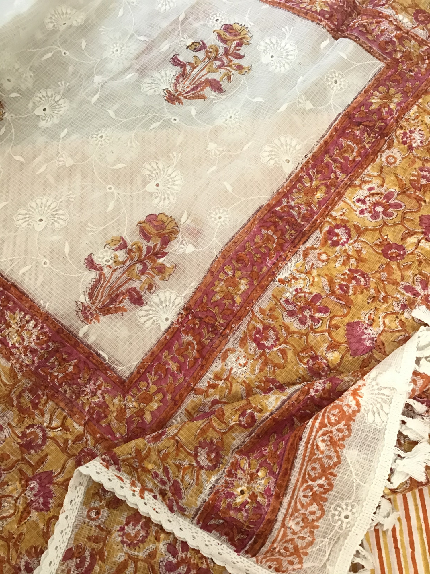 Pure Cotton Printed Embroidered Suit -Yellow