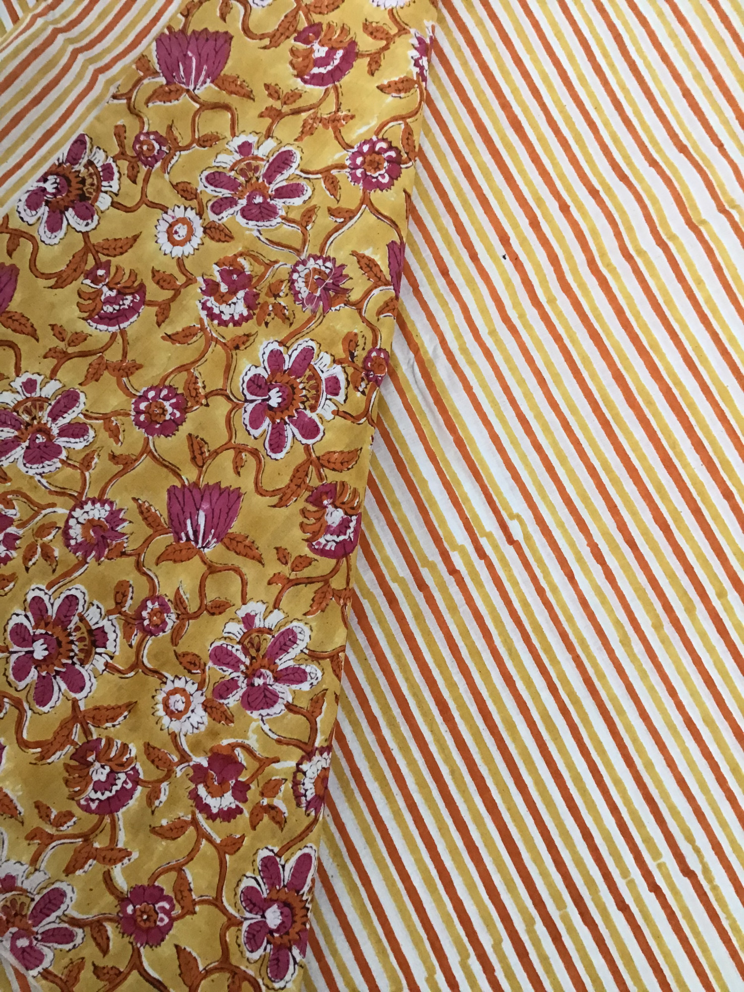 Pure Cotton Printed Embroidered Suit -Yellow