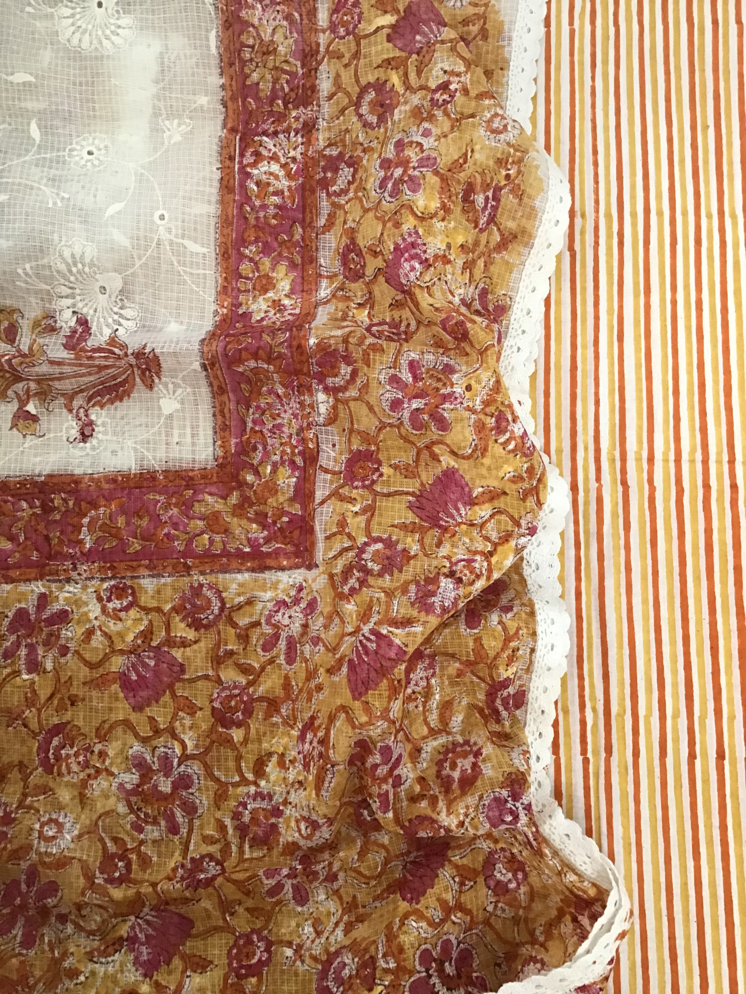 Pure Cotton Printed Embroidered Suit -Yellow