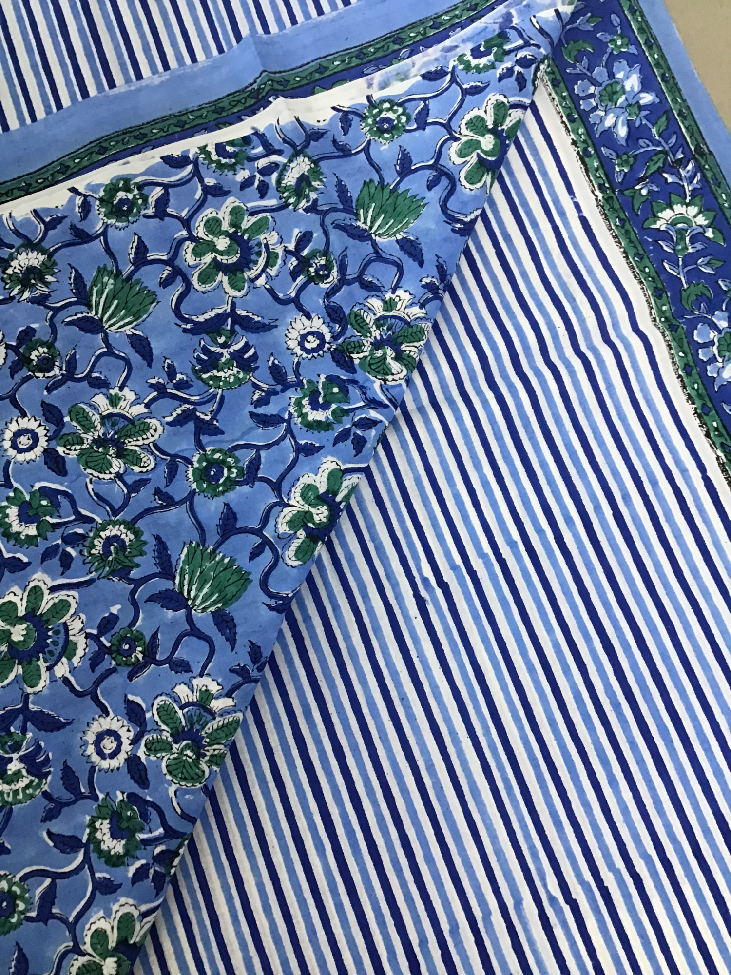 Pure Cotton Printed Embroidered Suit -Blue