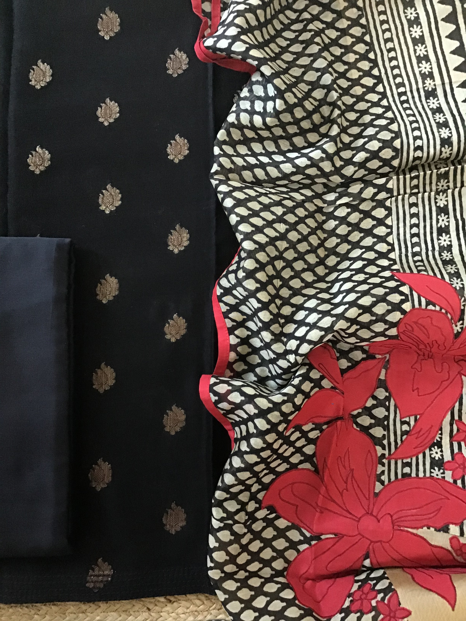 Pure Chanderi Banarasi Weaved Suit -Black