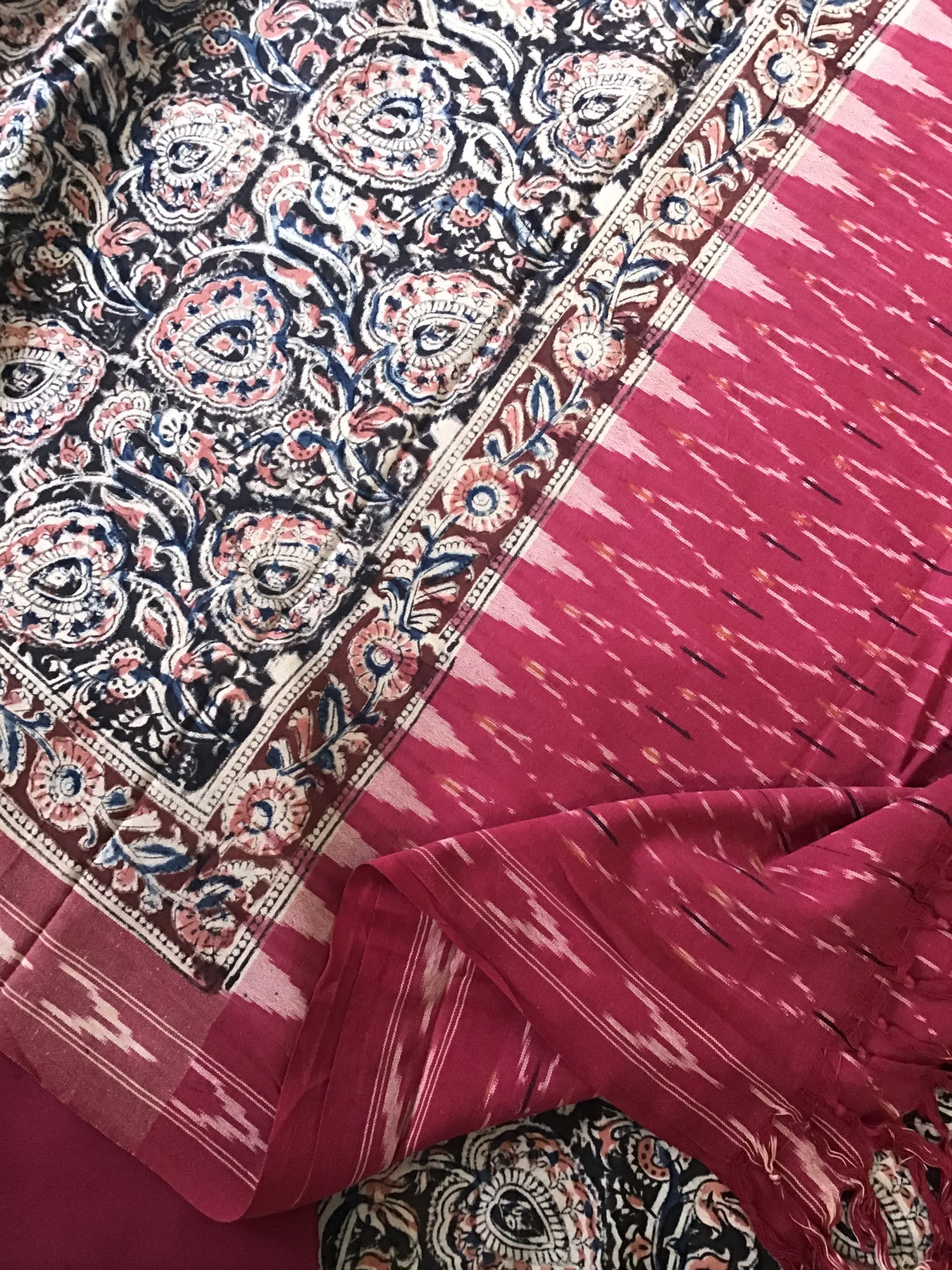 Pure Cotton Printed Embroidered Suit -Dark Brown