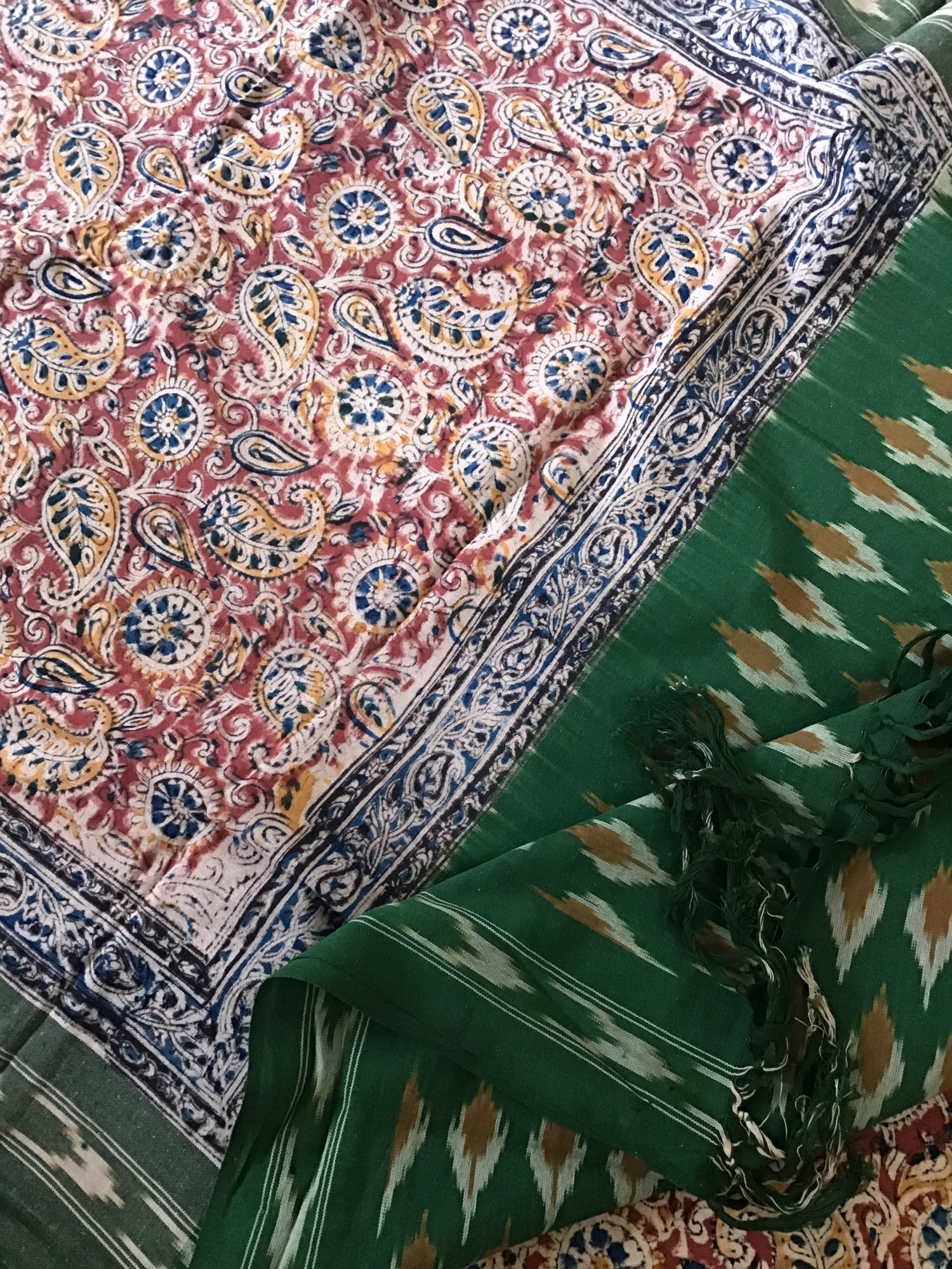 Pure Cotton Printed Embroidered Suit -Red