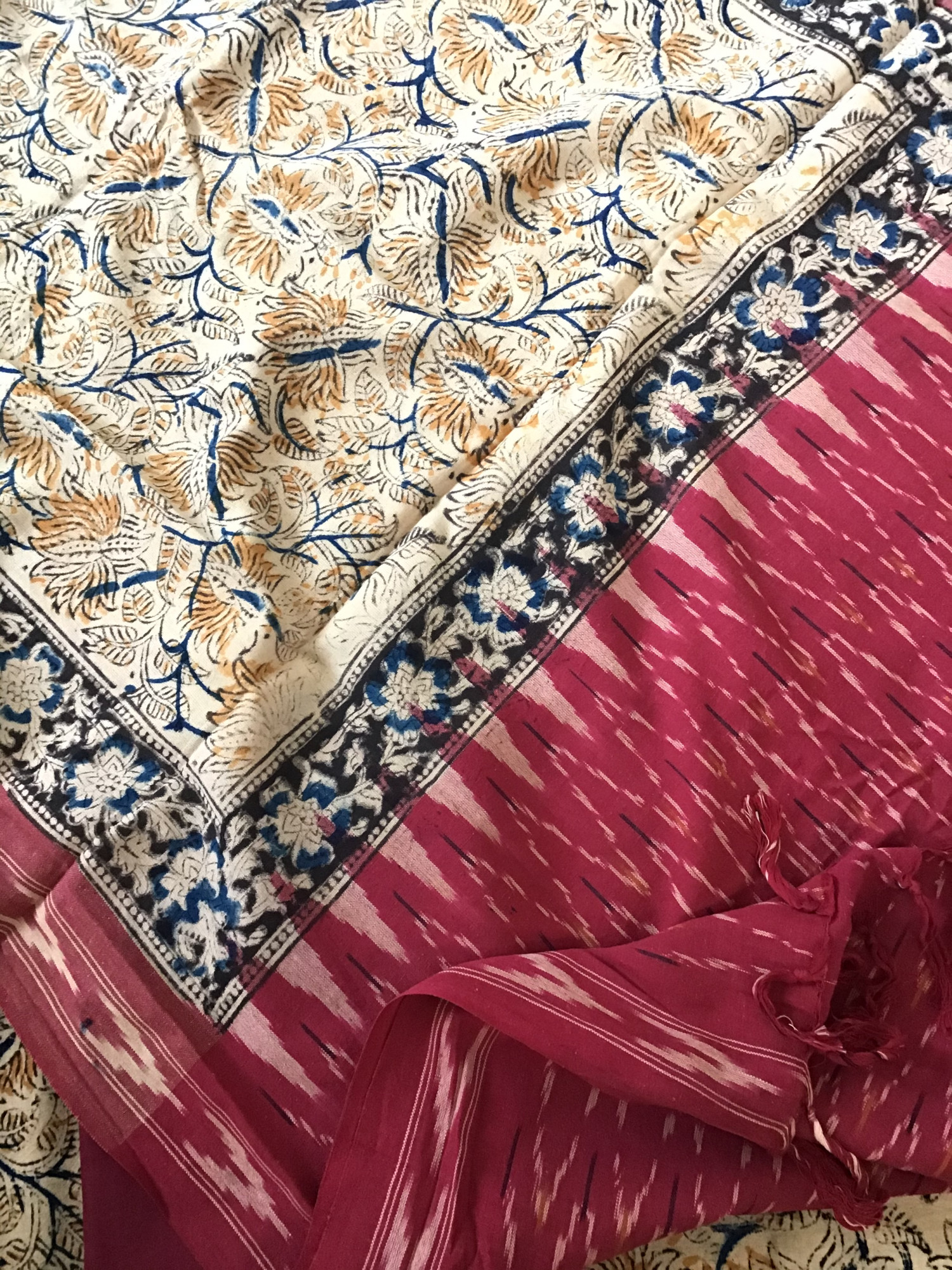 Pure Cotton Printed Embroidered Suit -Beige