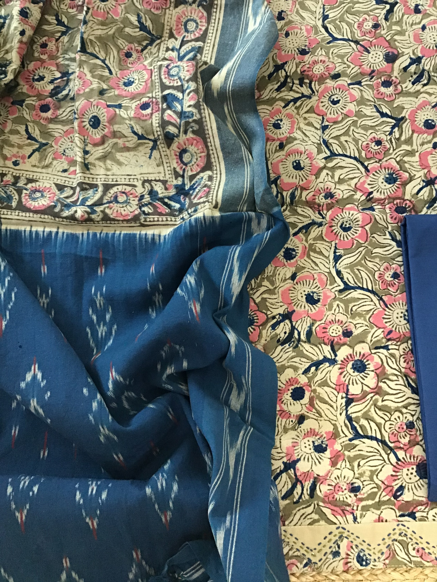 Pure Cotton Printed Embroidered Suit -Green