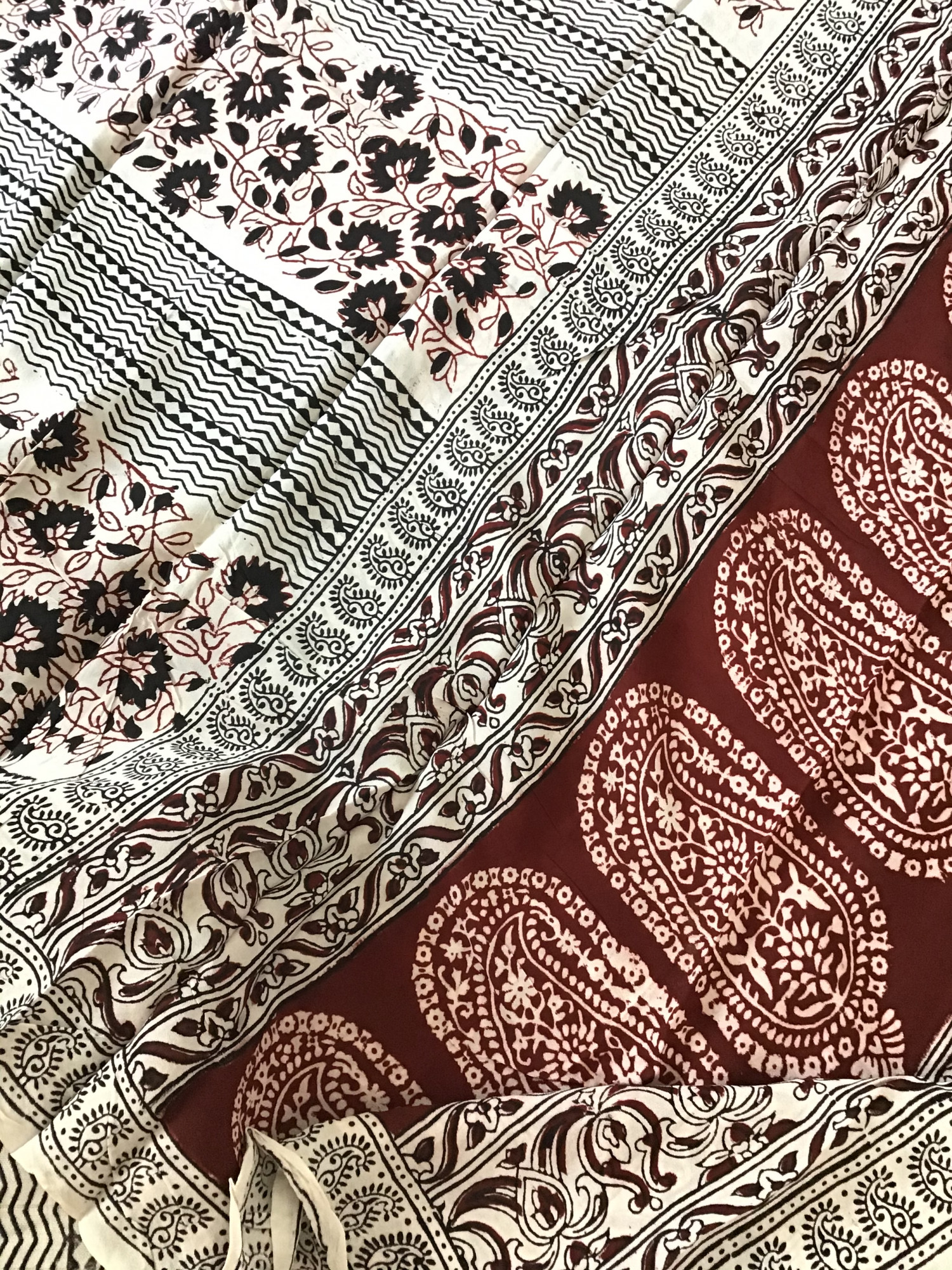 Soft Linen Jute Cotton Silk Printed Suit - Offwhite