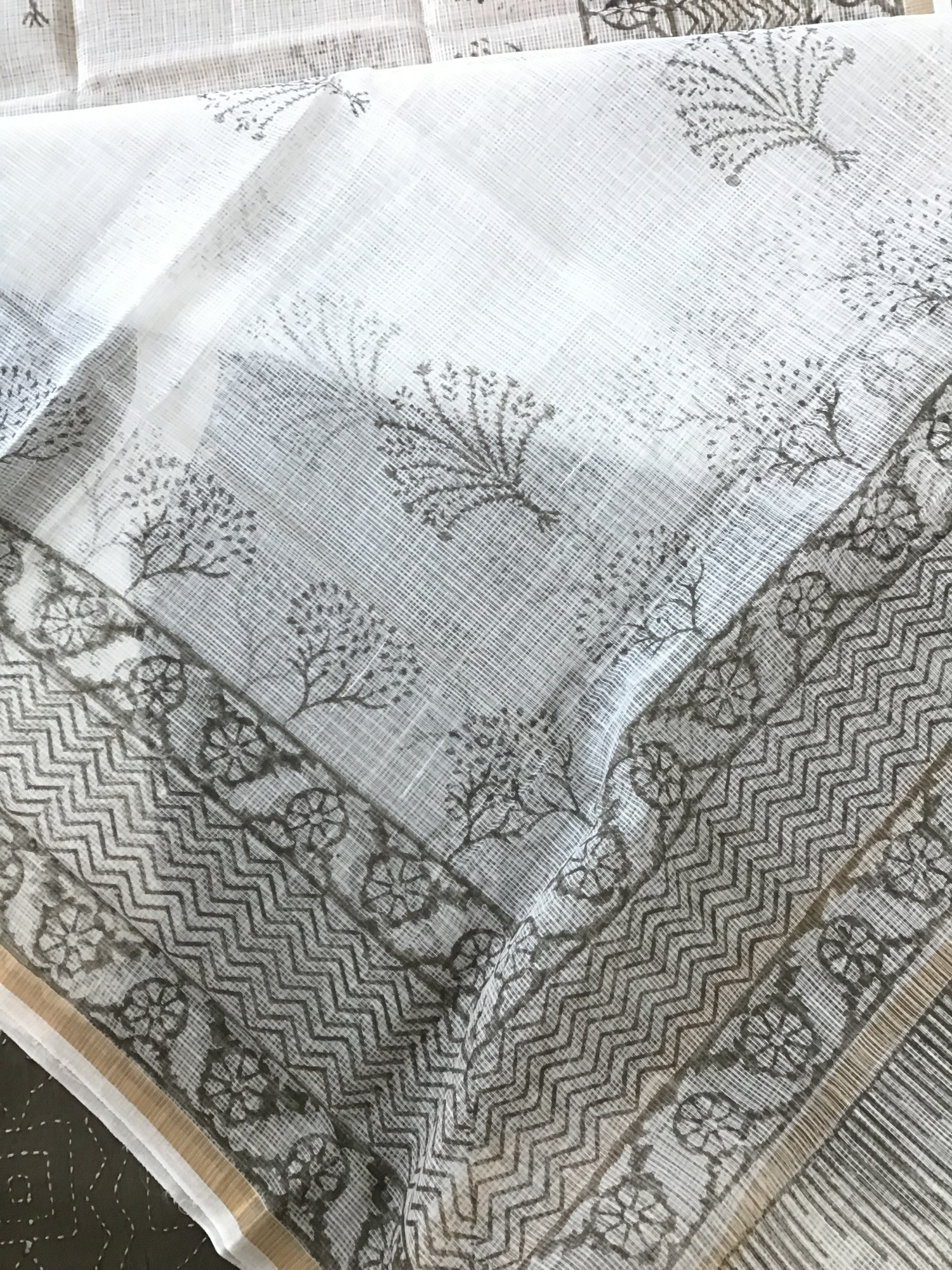 Pure Cotton Embroidered Suit - Brown