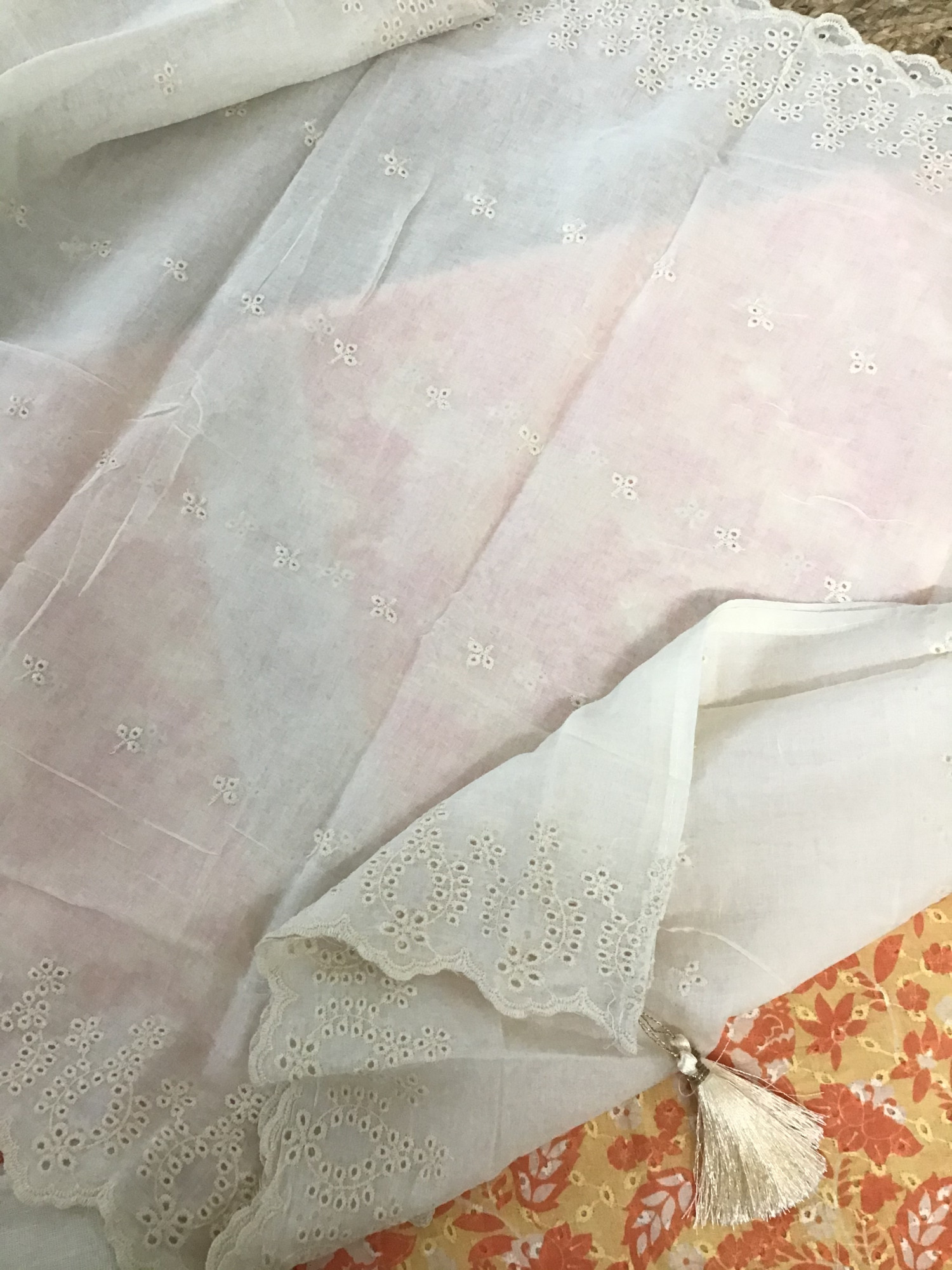 Pure Cotton Printed Embroidered Suit - YELLOW