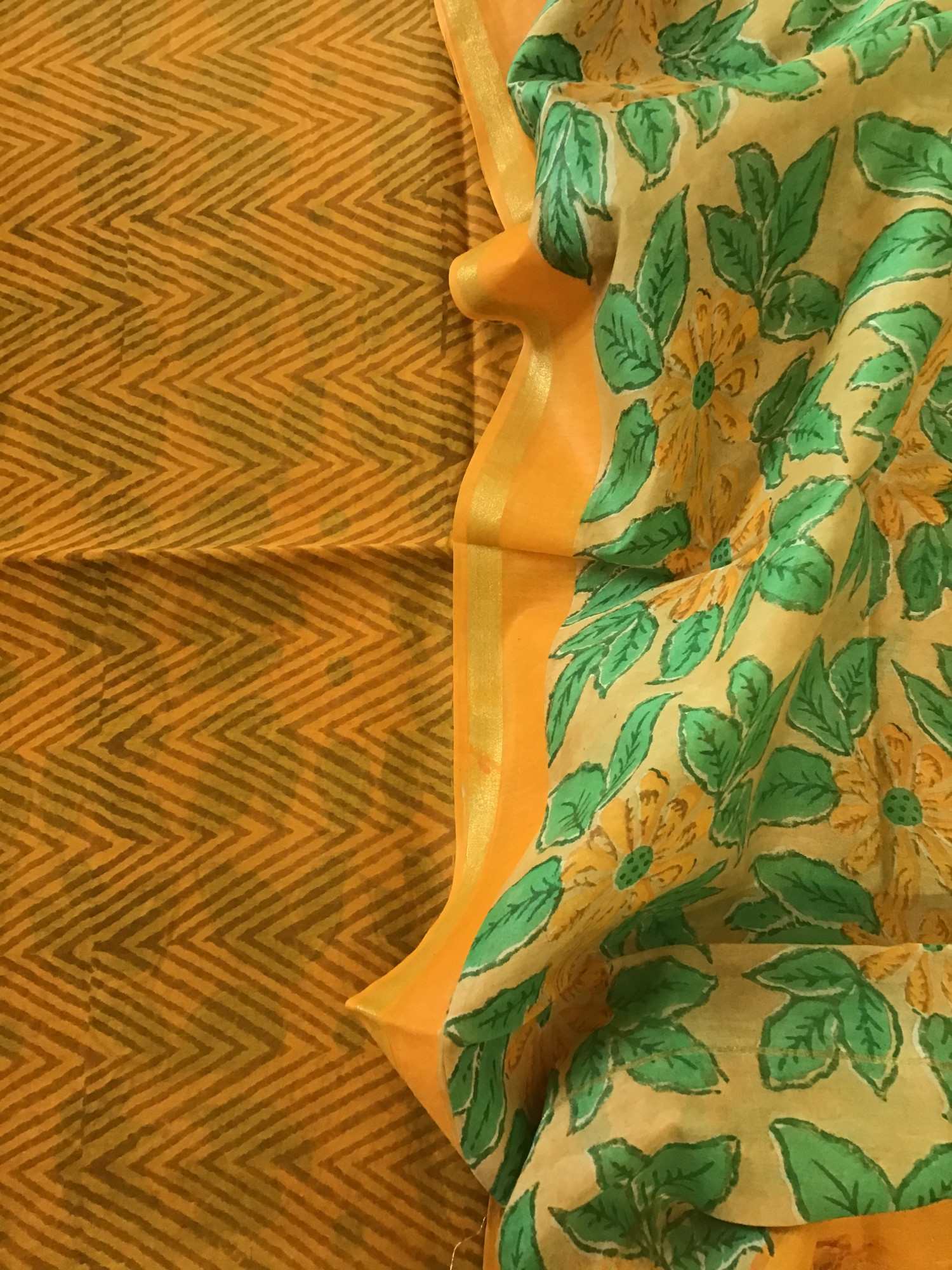 Soft Chanderi Printed Suit - Yellow