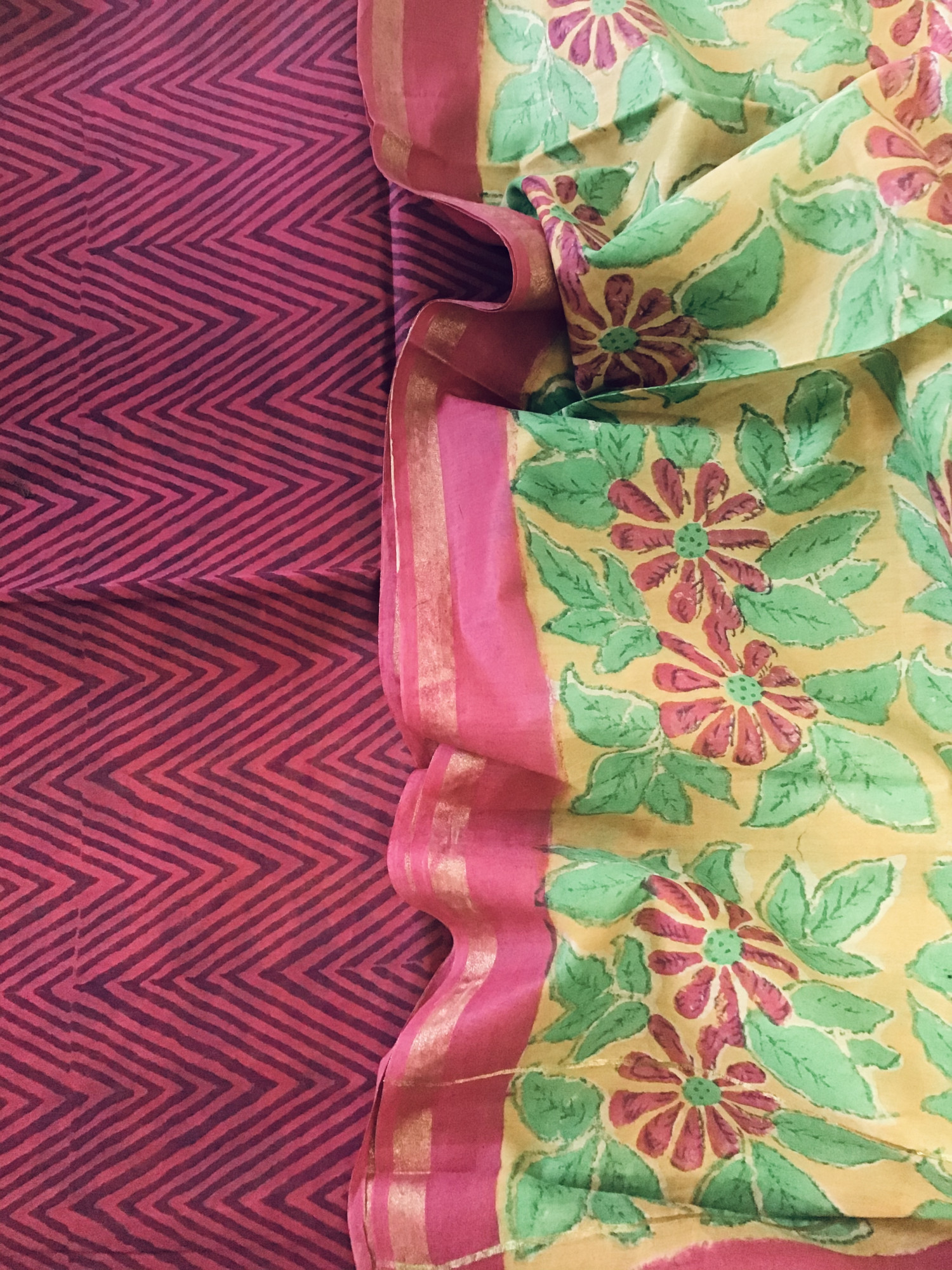 Soft Chanderi Printed Suit - Magenta