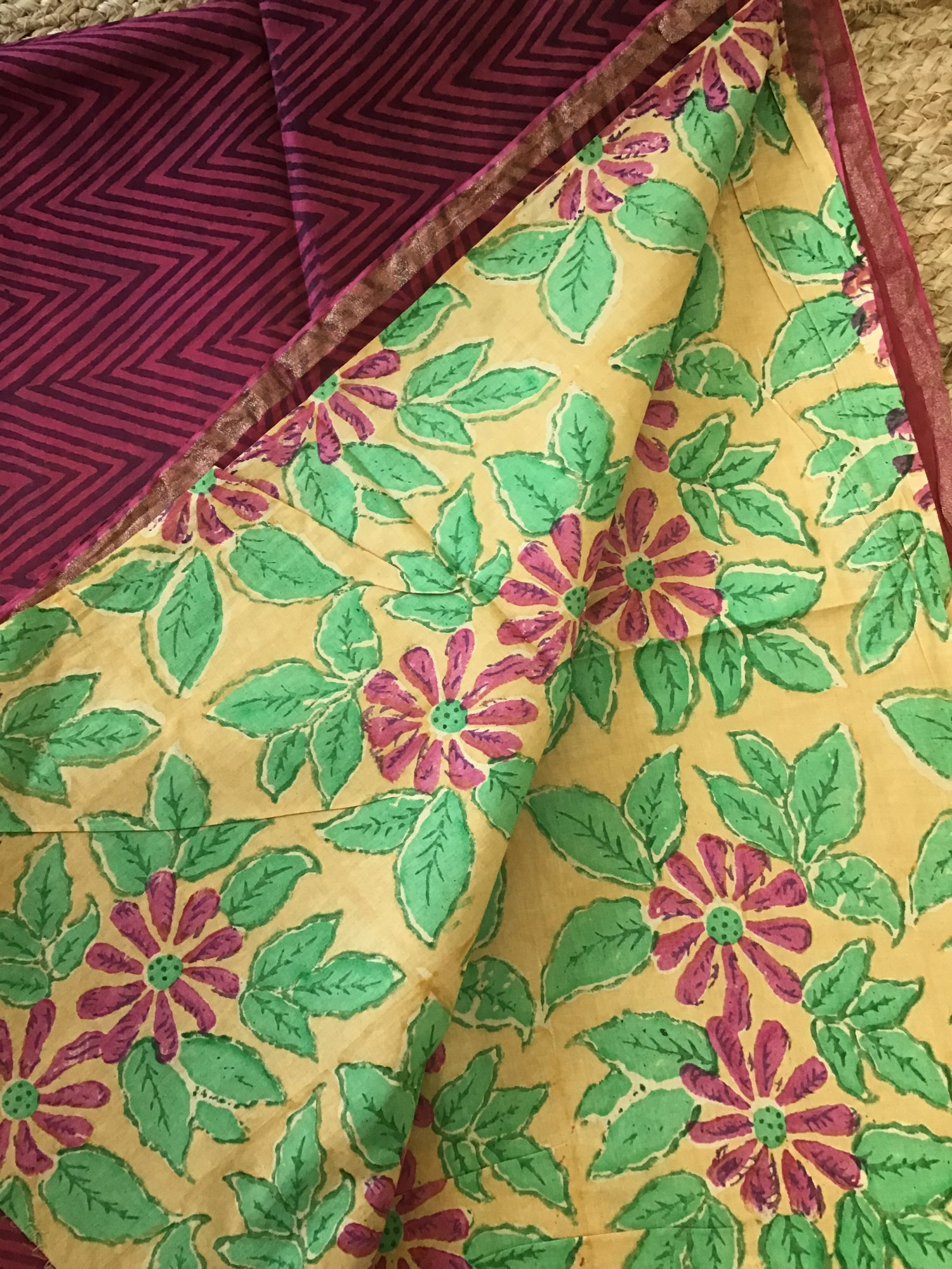 Soft Chanderi Printed Suit - Magenta