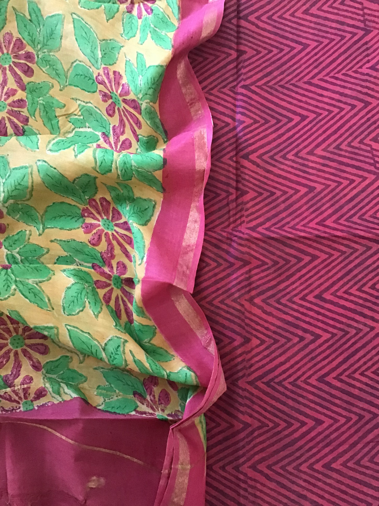 Soft Chanderi Printed Suit - Magenta