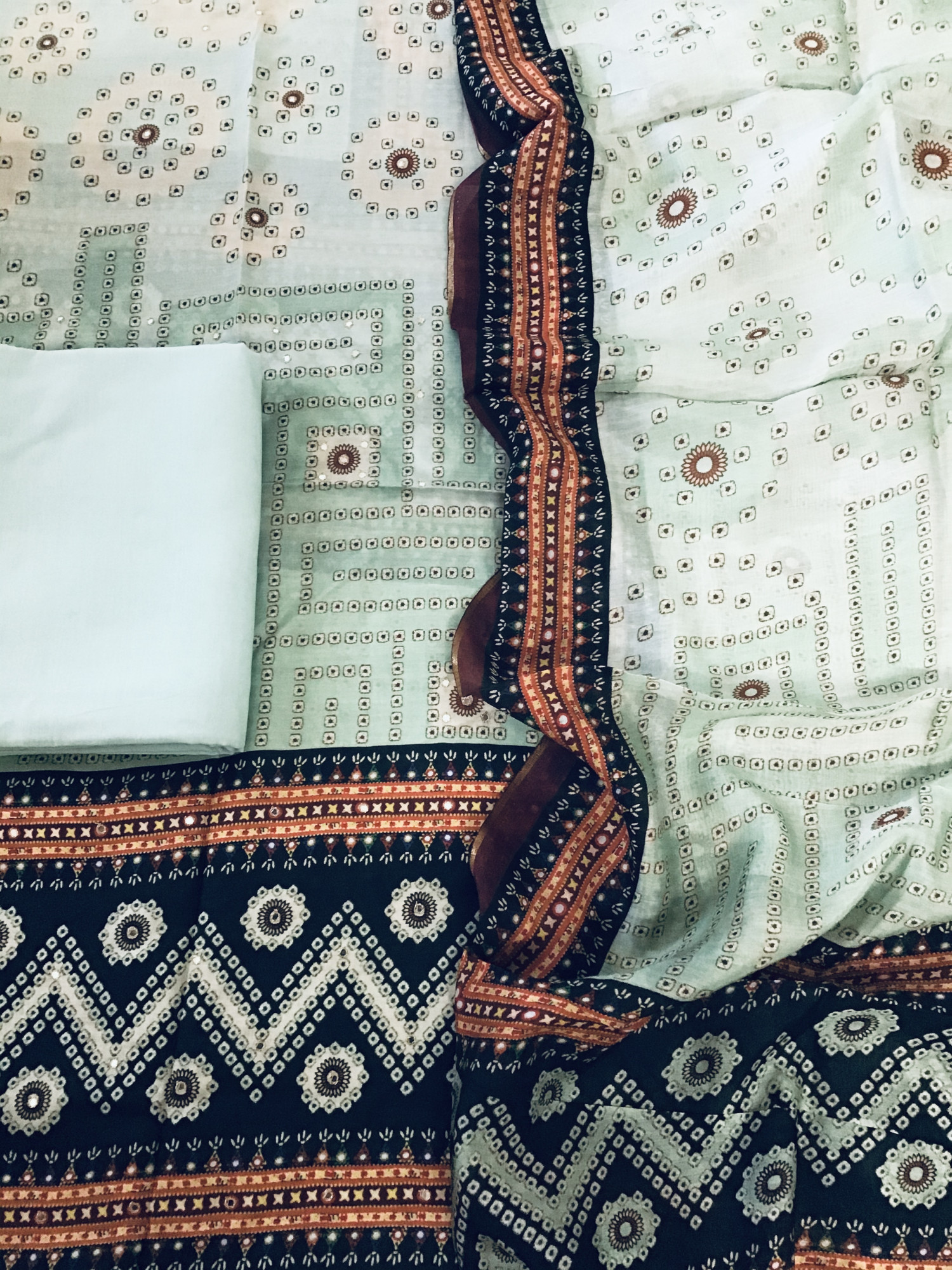 Pure Muslin Printed Embroidered Suit - Blue